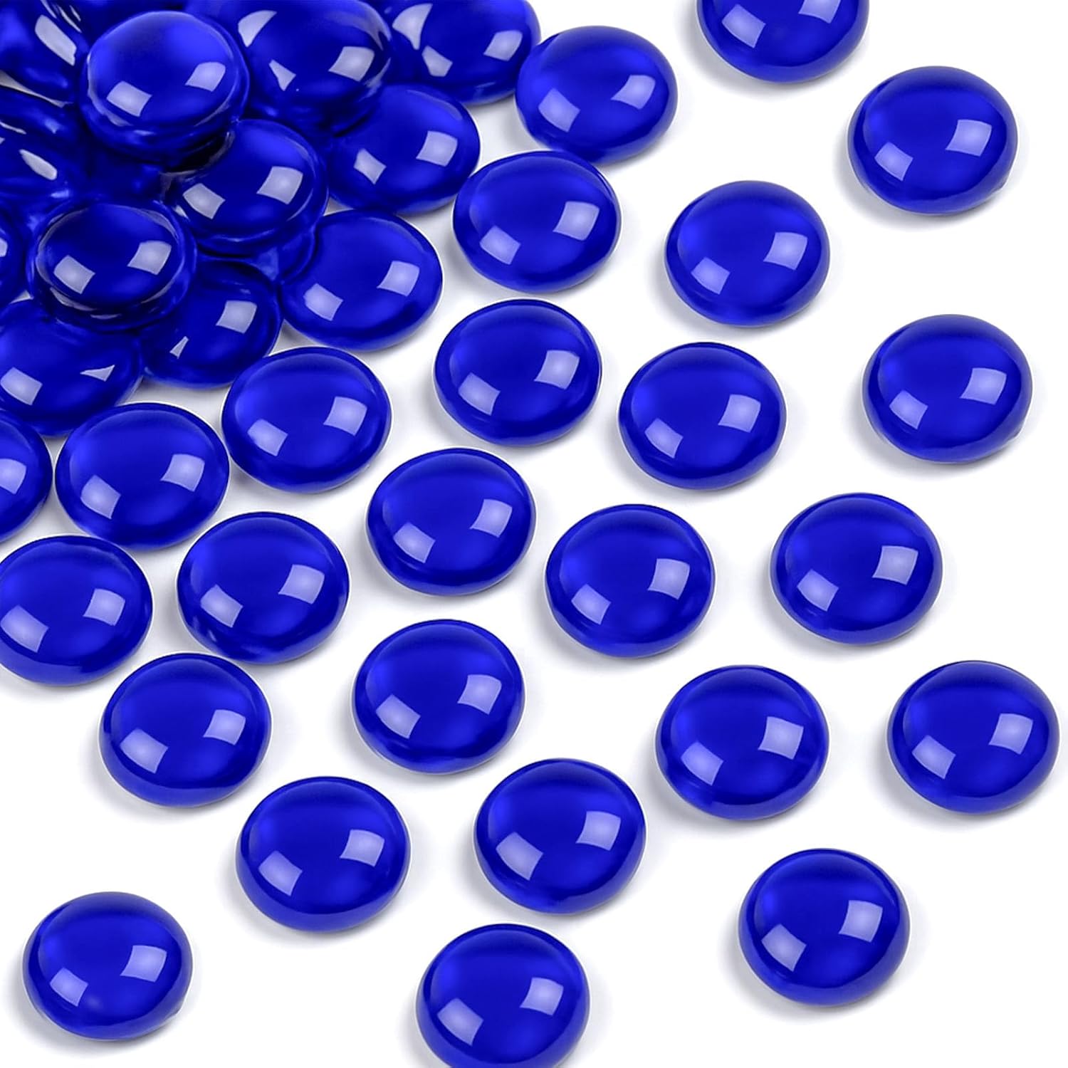 FUTUREPLUSX 1LB Dark Blue Flat Glass Marbles