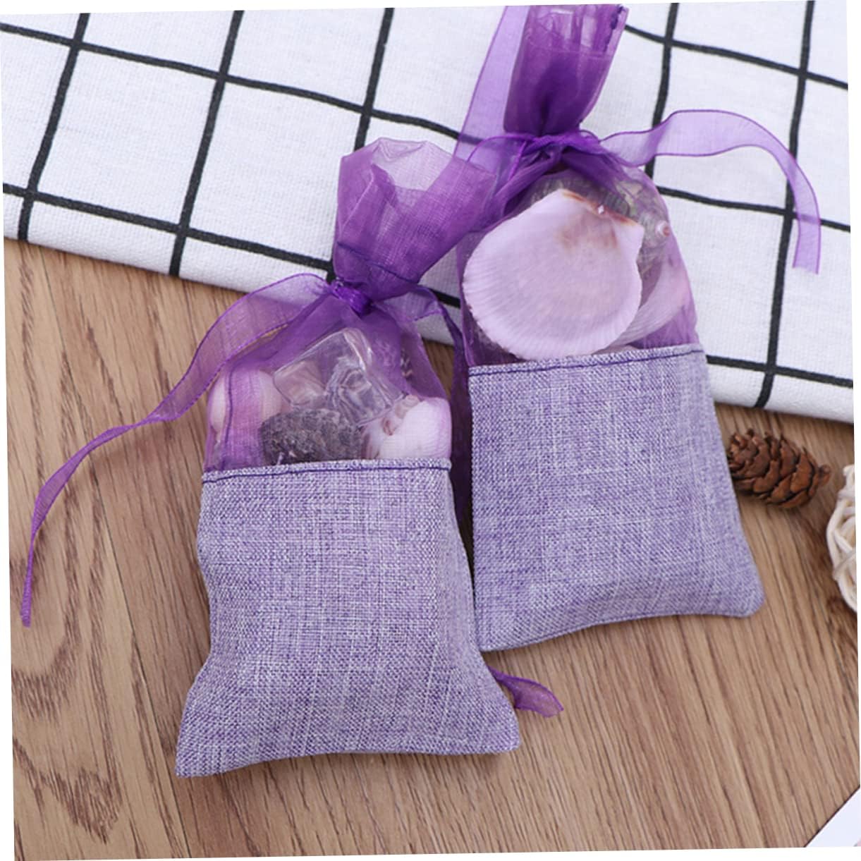 24pcs Lavender Flower Design Gauze Sachets Empty Bags for Home Use