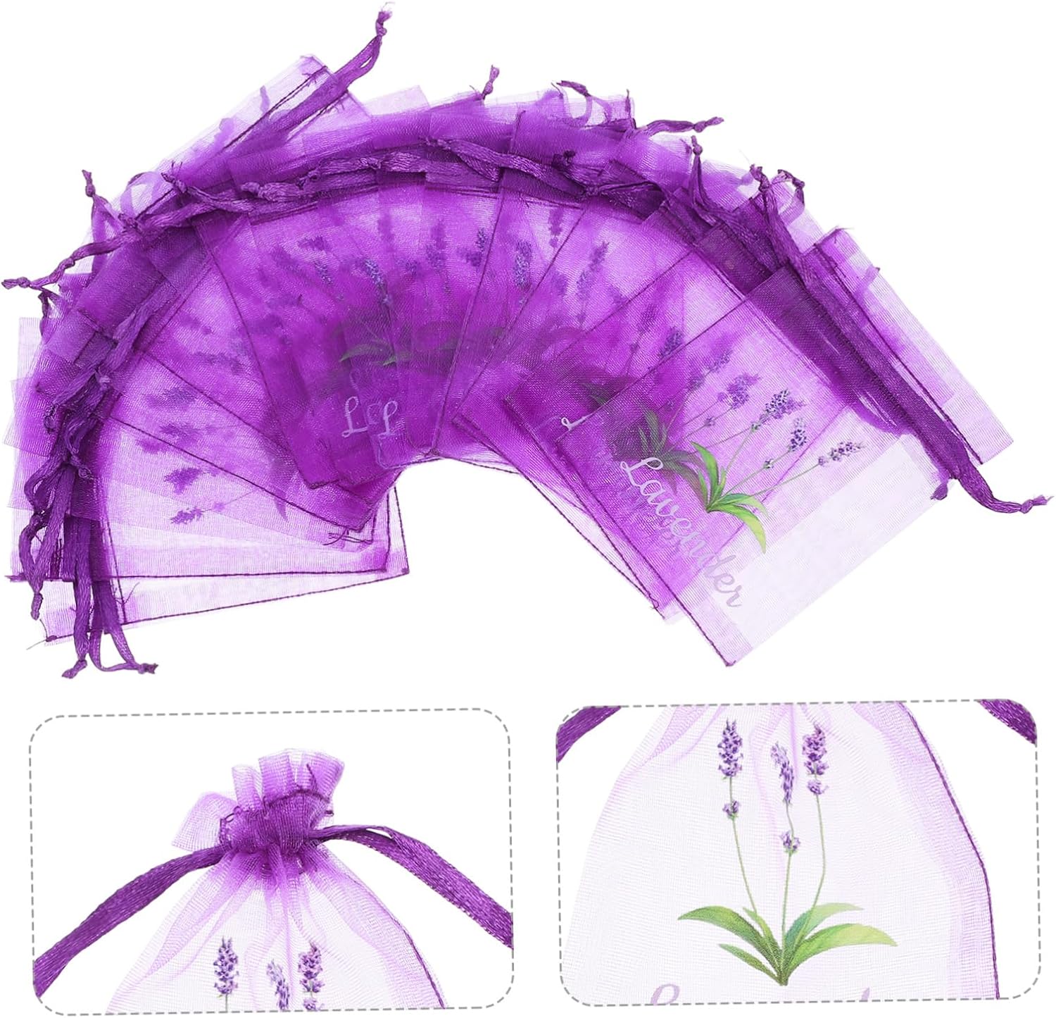 PRETYZOOM Organza Gauze Lavender Sachet Bags