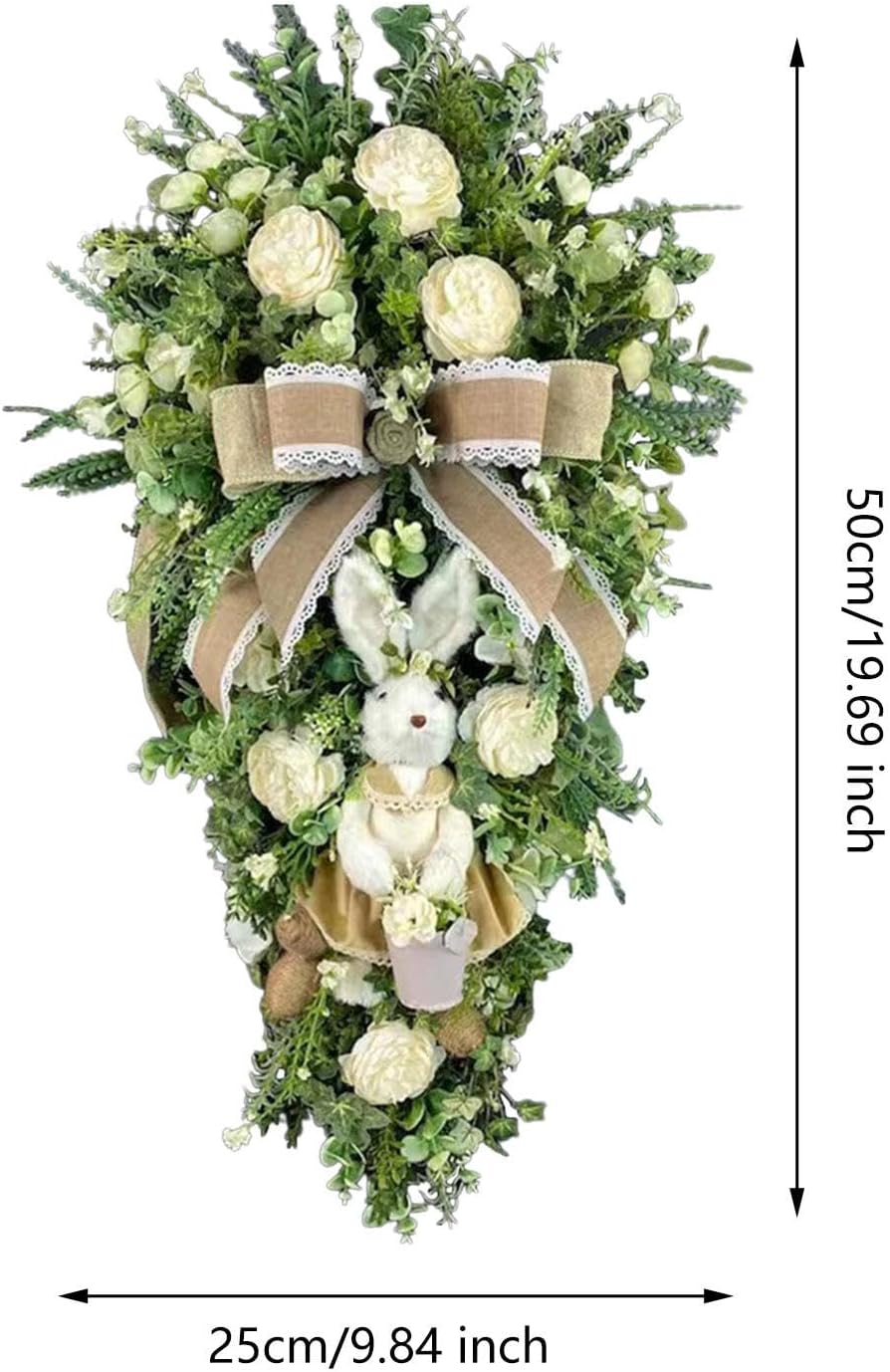 Tachiuwa Easter Teardrop Wreath Hanging Decoration