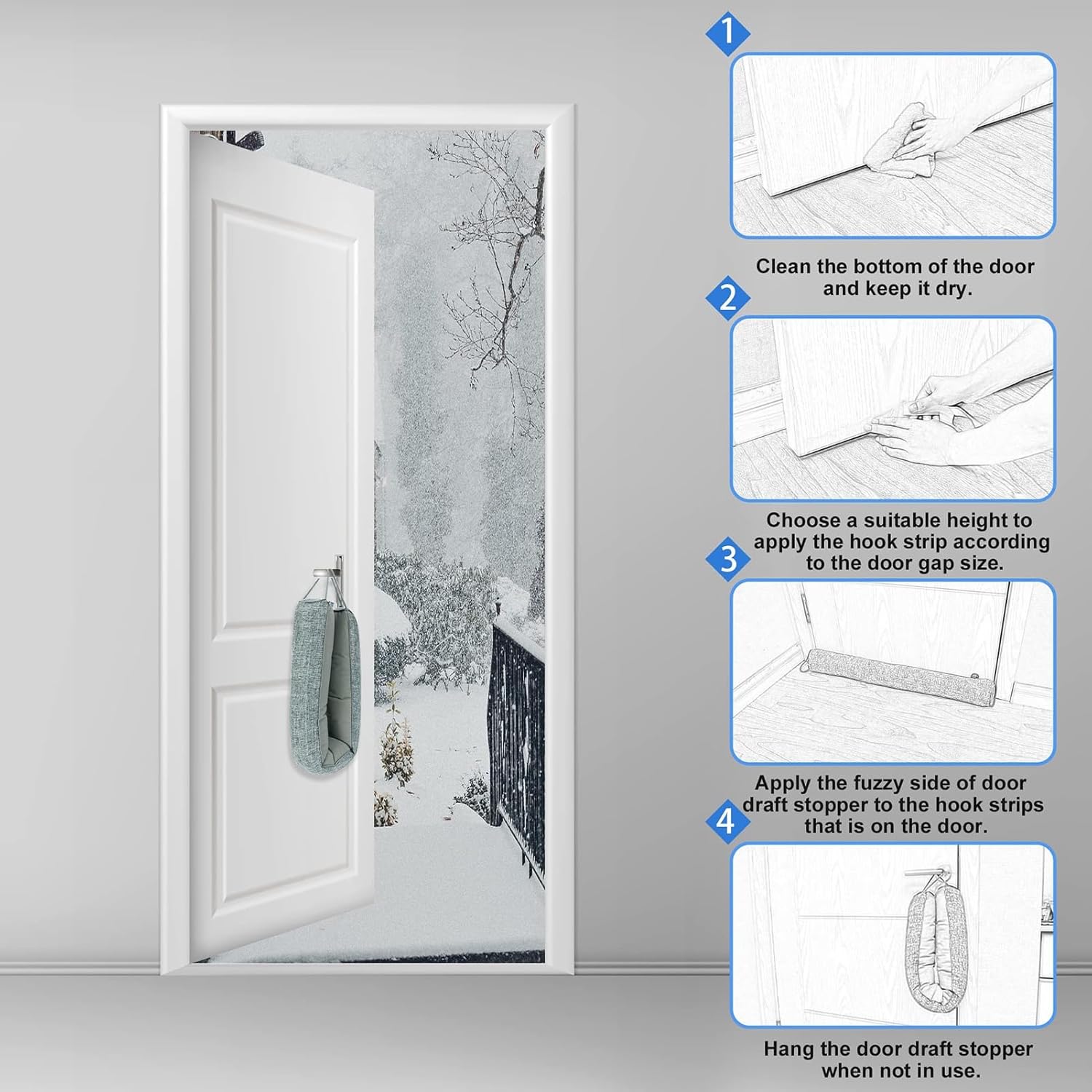 CDAR Door Draft Stopper Durable and Easy to Install