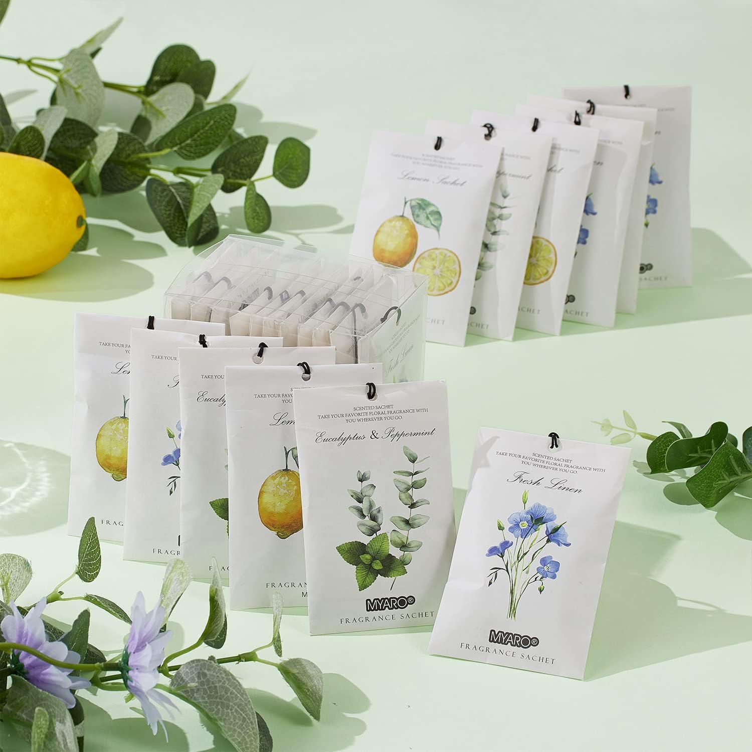 MYARO 12 Pack Scented Sachets for Drawer and Closet