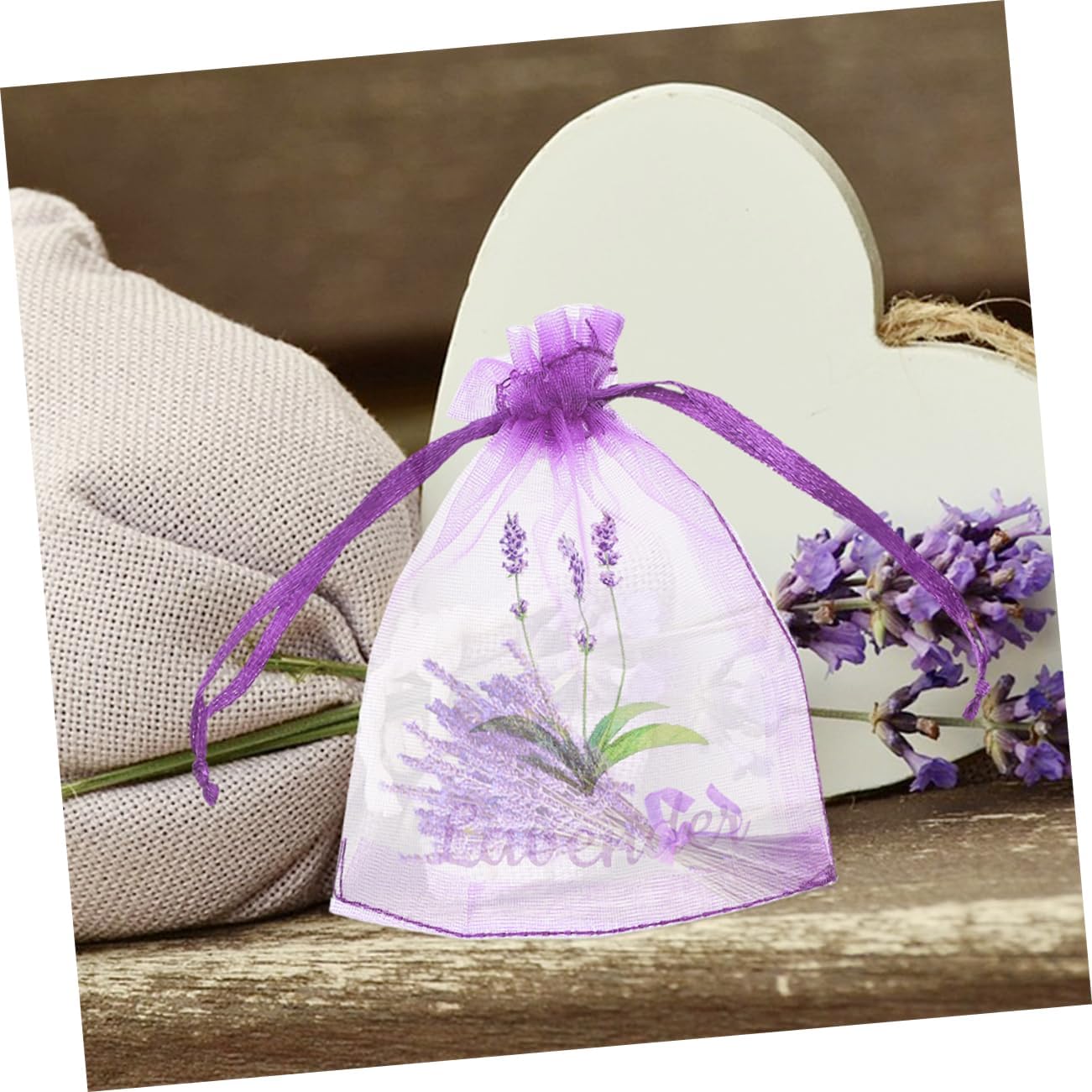 Cabilock 50pcs Empty Lavender Sachet Bags Mesh Drawstring Pouches