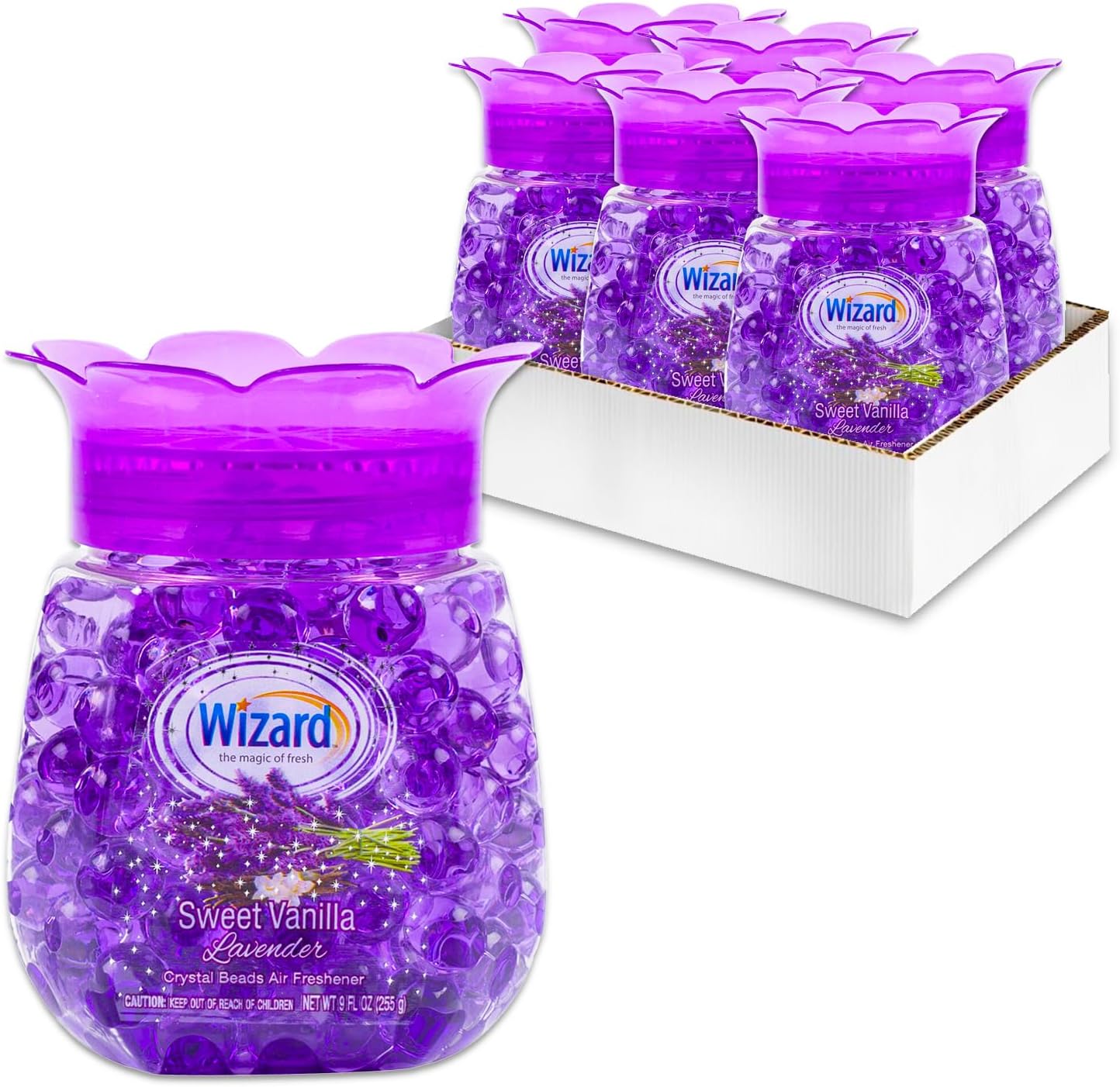 Vanilla Lavender Air Freshener Set 6 Beads 9oz Jar
