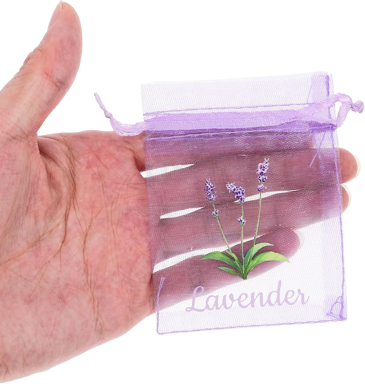 LOGOFUN 20PCS Lavender Sachet Drawstring Bags for Home Fragrance