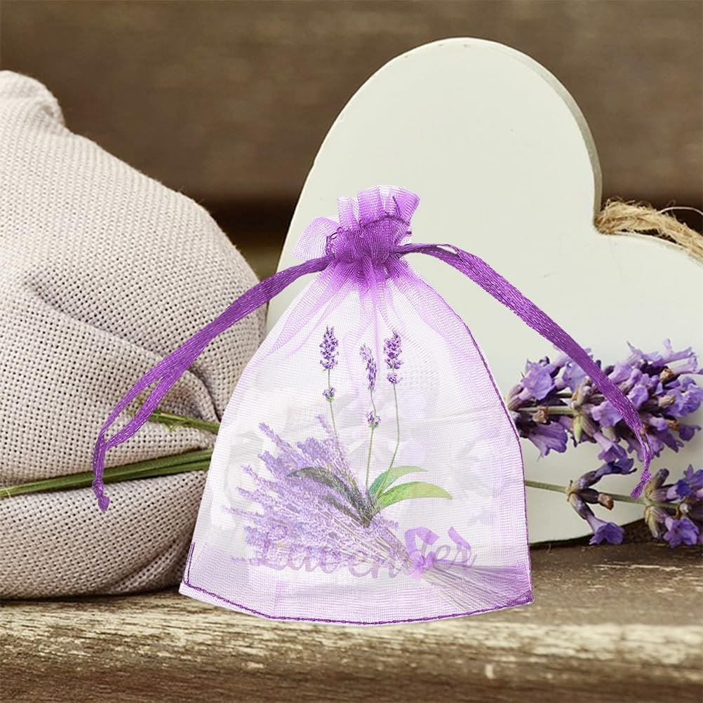 LOGOFUN 50PCS Lavender Sachet Bags Dark Purple