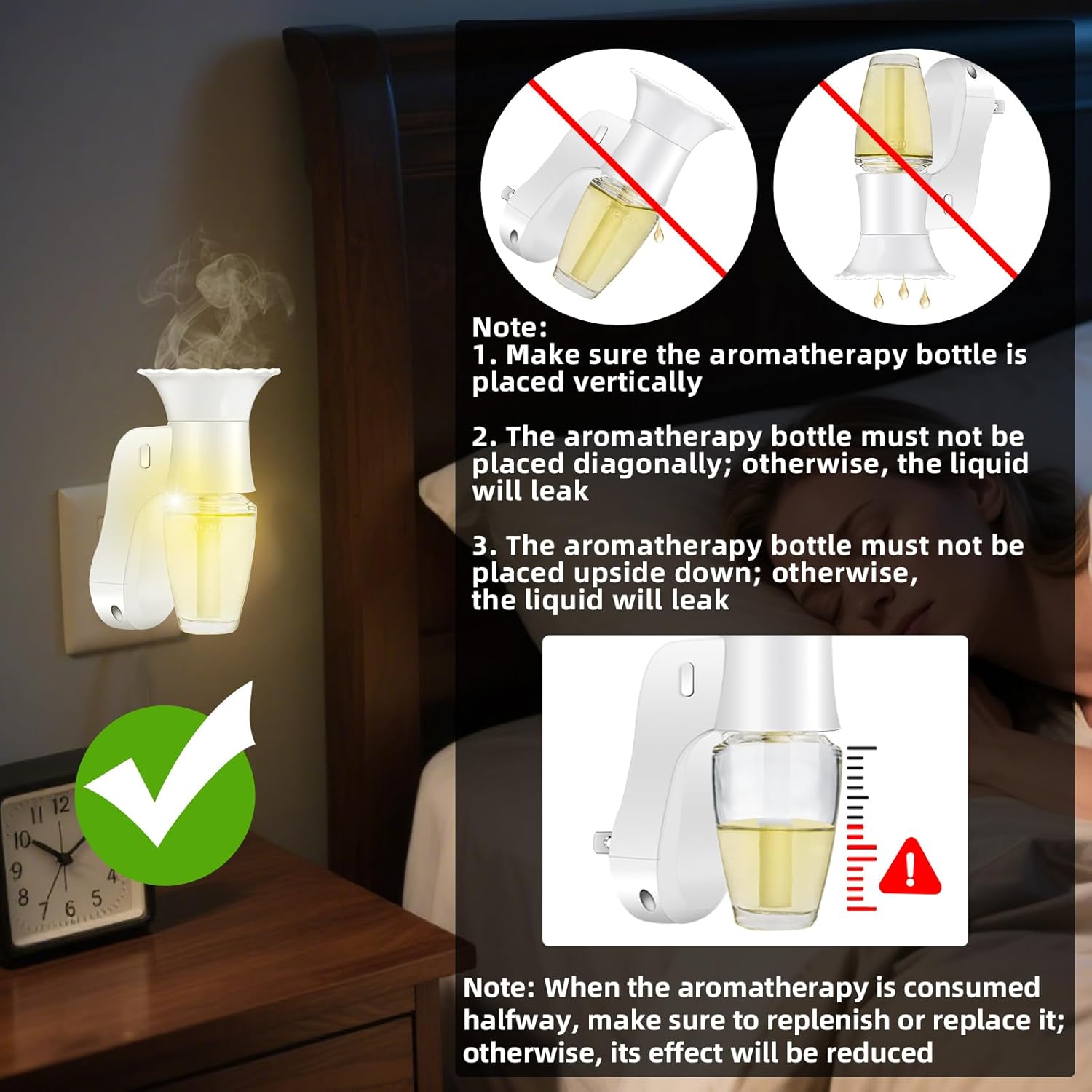 2PCS Wall Fragrance Plug with Light and Control