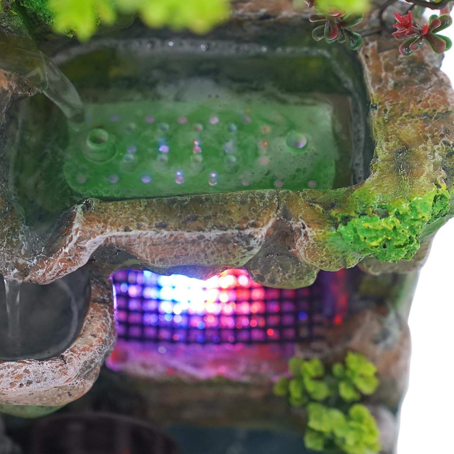 LEYSRIS Desktop Fountain with LED Light and Wheels