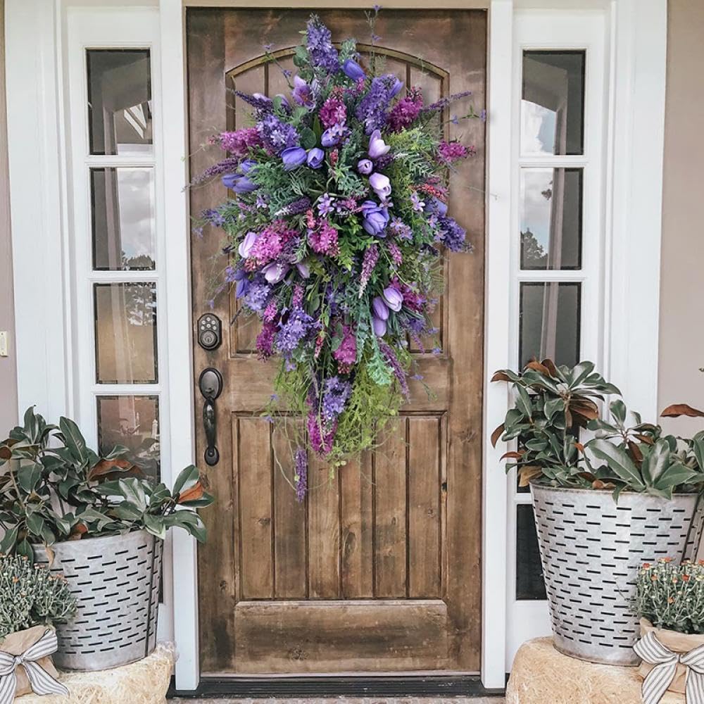 18 Spring Teardrop Swag Floral Wreath for Front Door