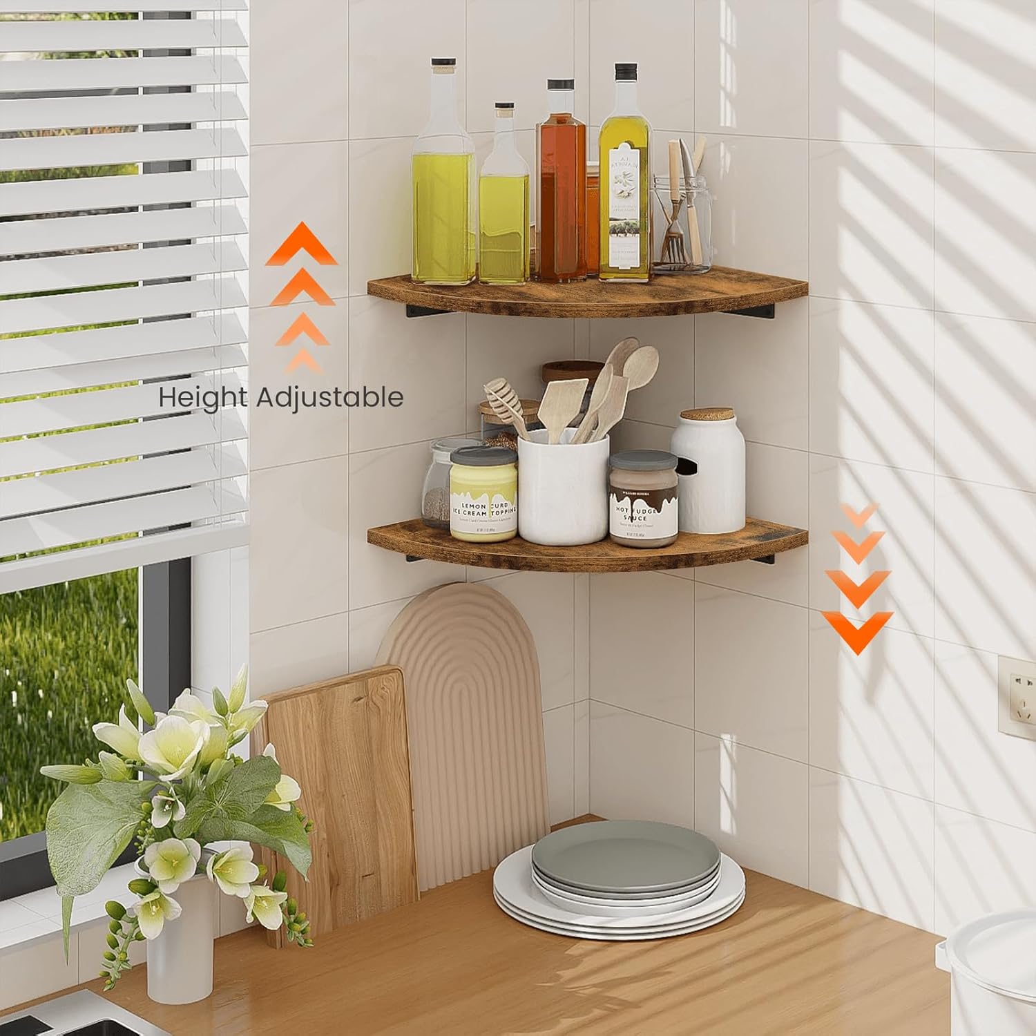 Homode Corner Shelf Wall Mount Set of 2