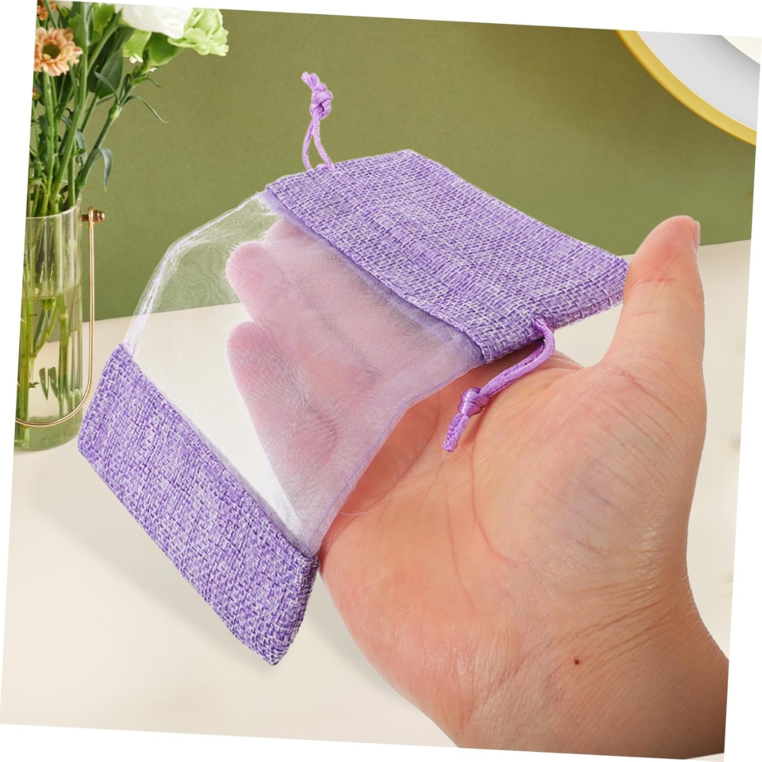 MAGICLULU 10 Pcs Empty Lavender Sachet Bags with Drawstring Closure