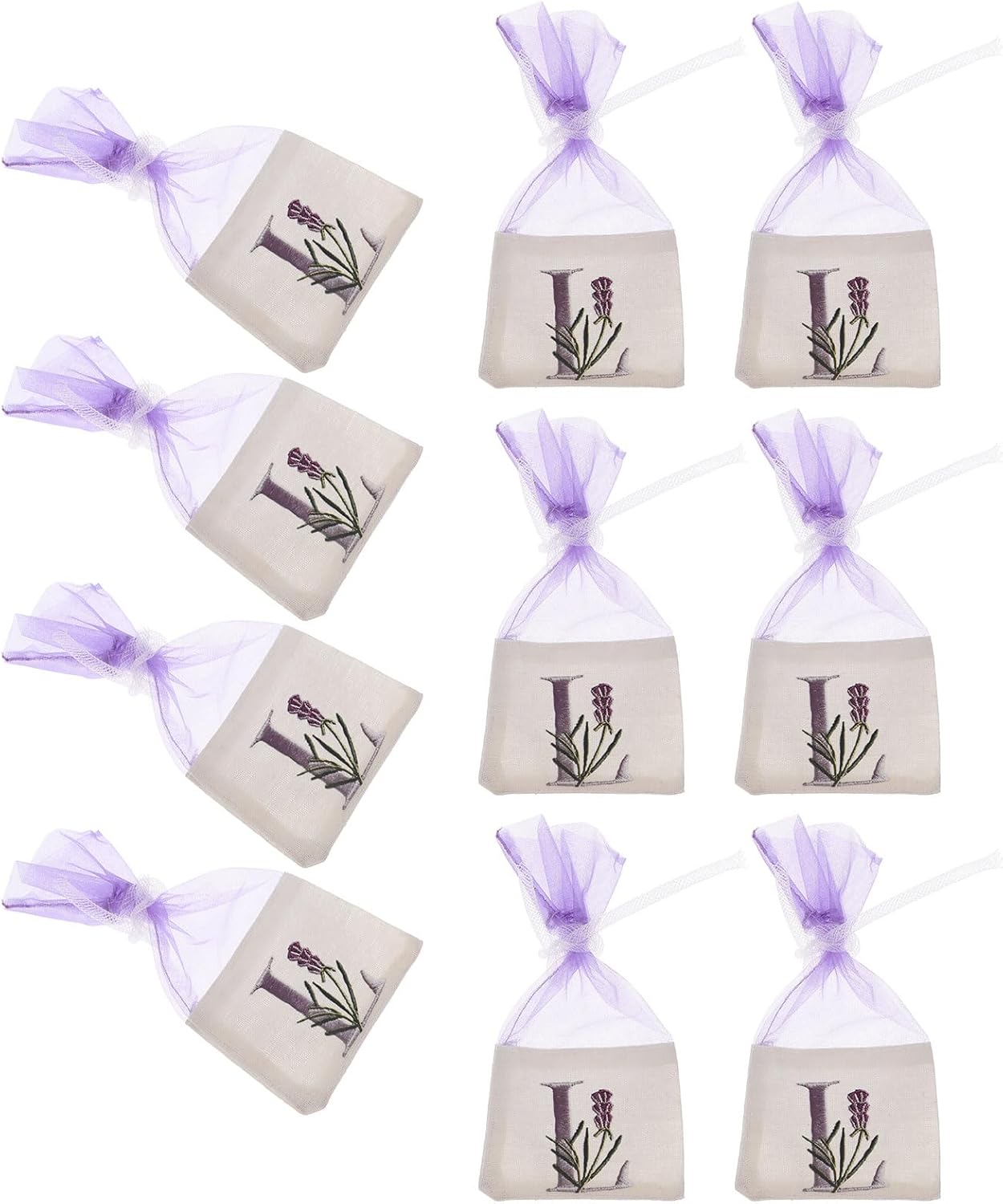 LOGOFUN 10PCS Lavender Sachet Drawstring Bags