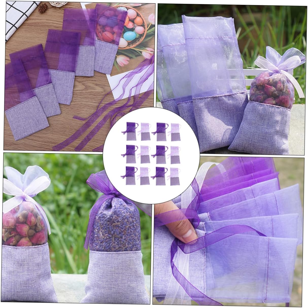 HOOTNEE 24pcs Lavender Scented Sachets for Wardrobe and Home