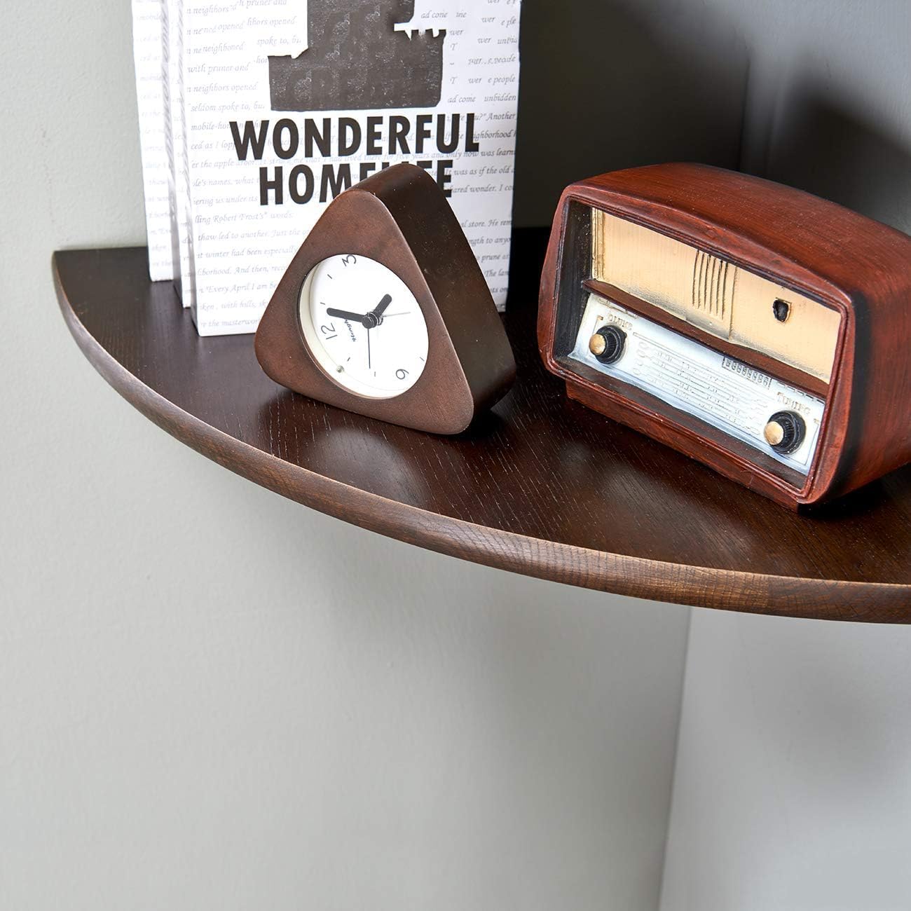 9-inch Walnut Floating Corner Shelf Wall Mount