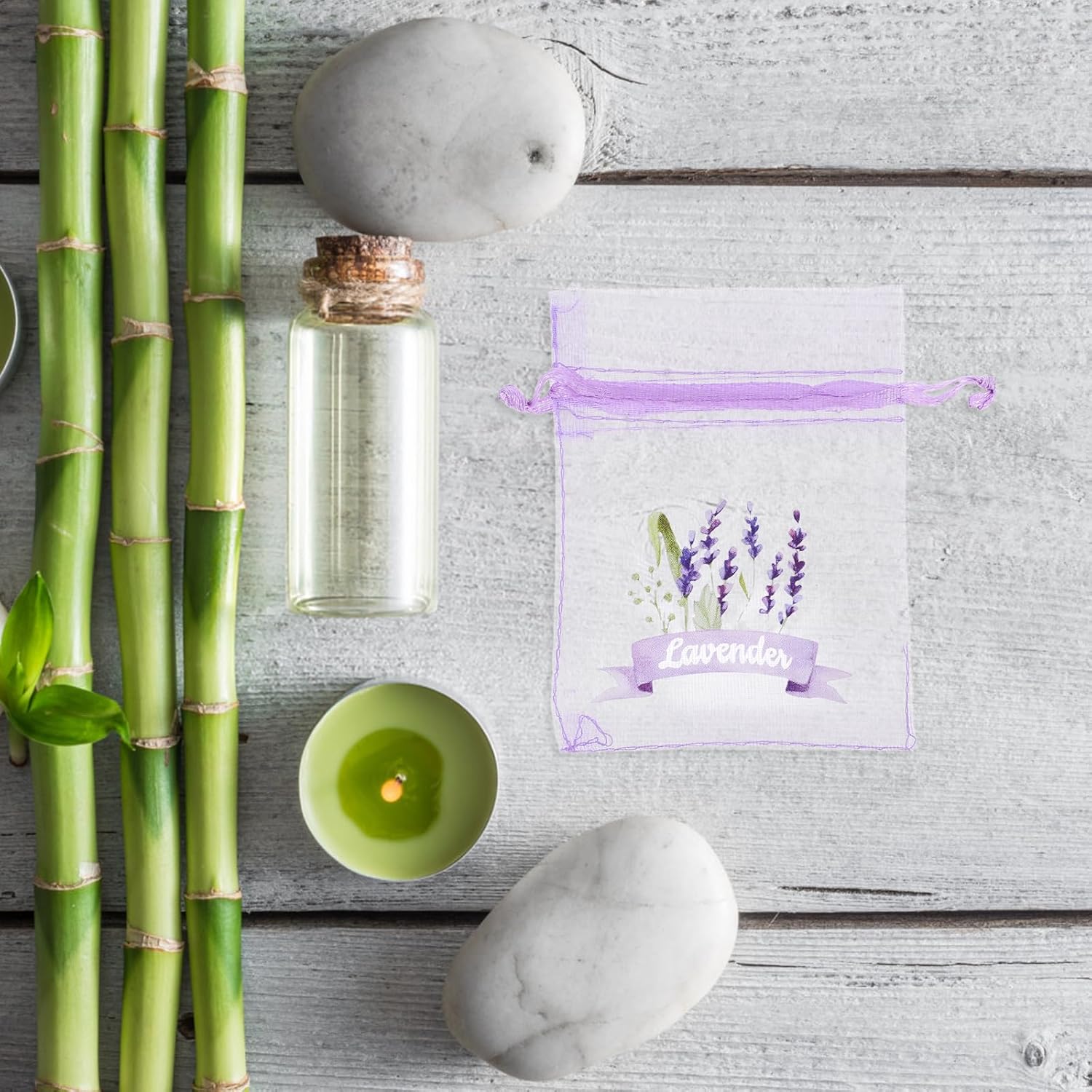 LUOZZY 80 Pcs Lavender Sachet Bags with Drawstring