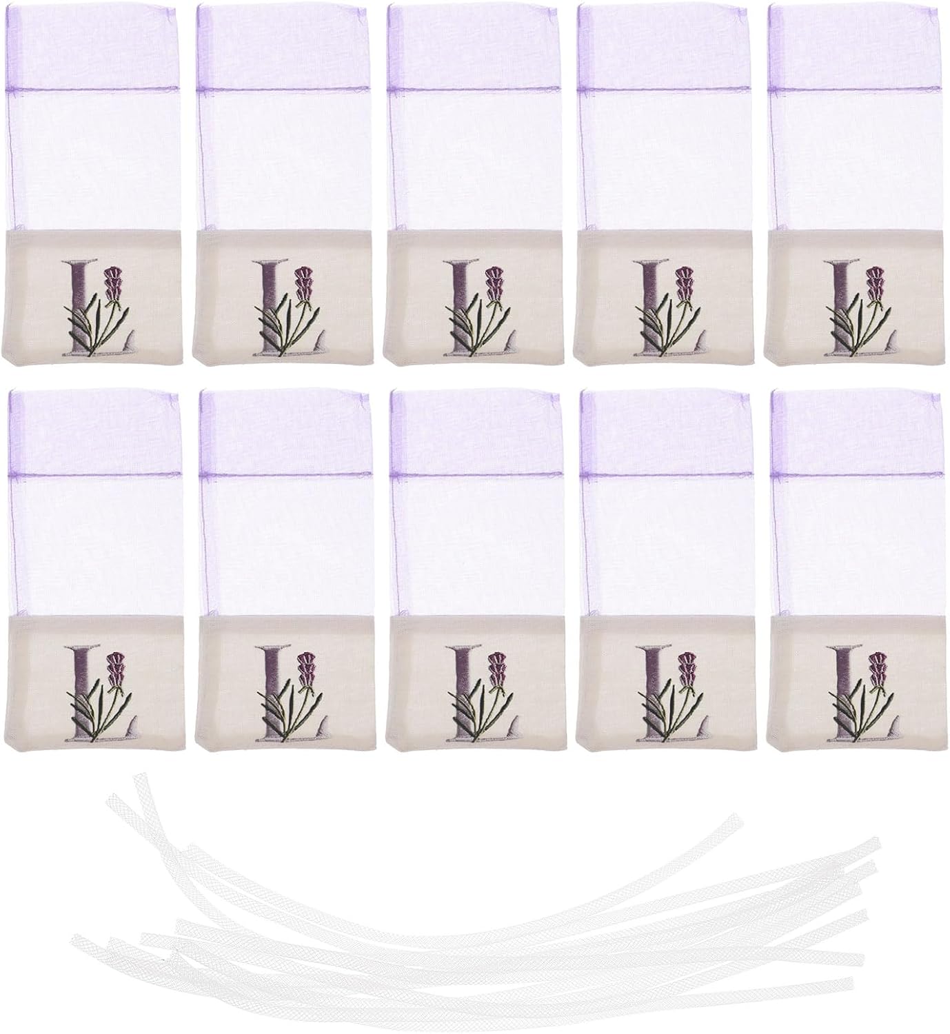 LOGOFUN 10PCS Lavender Sachet Drawstring Bags