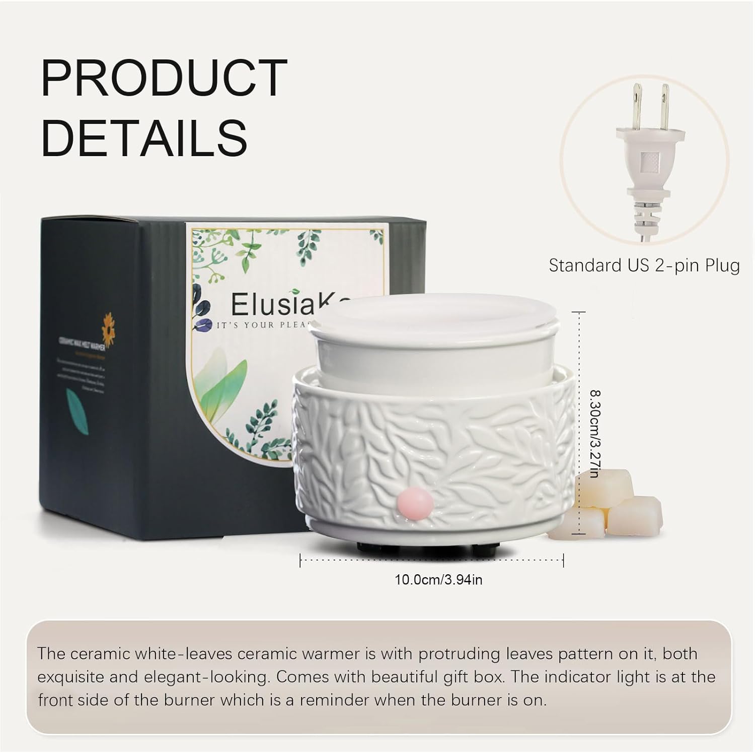 ElusiaKa Wax Melt Warmer with Timer and Silicone Liner 3-in-1