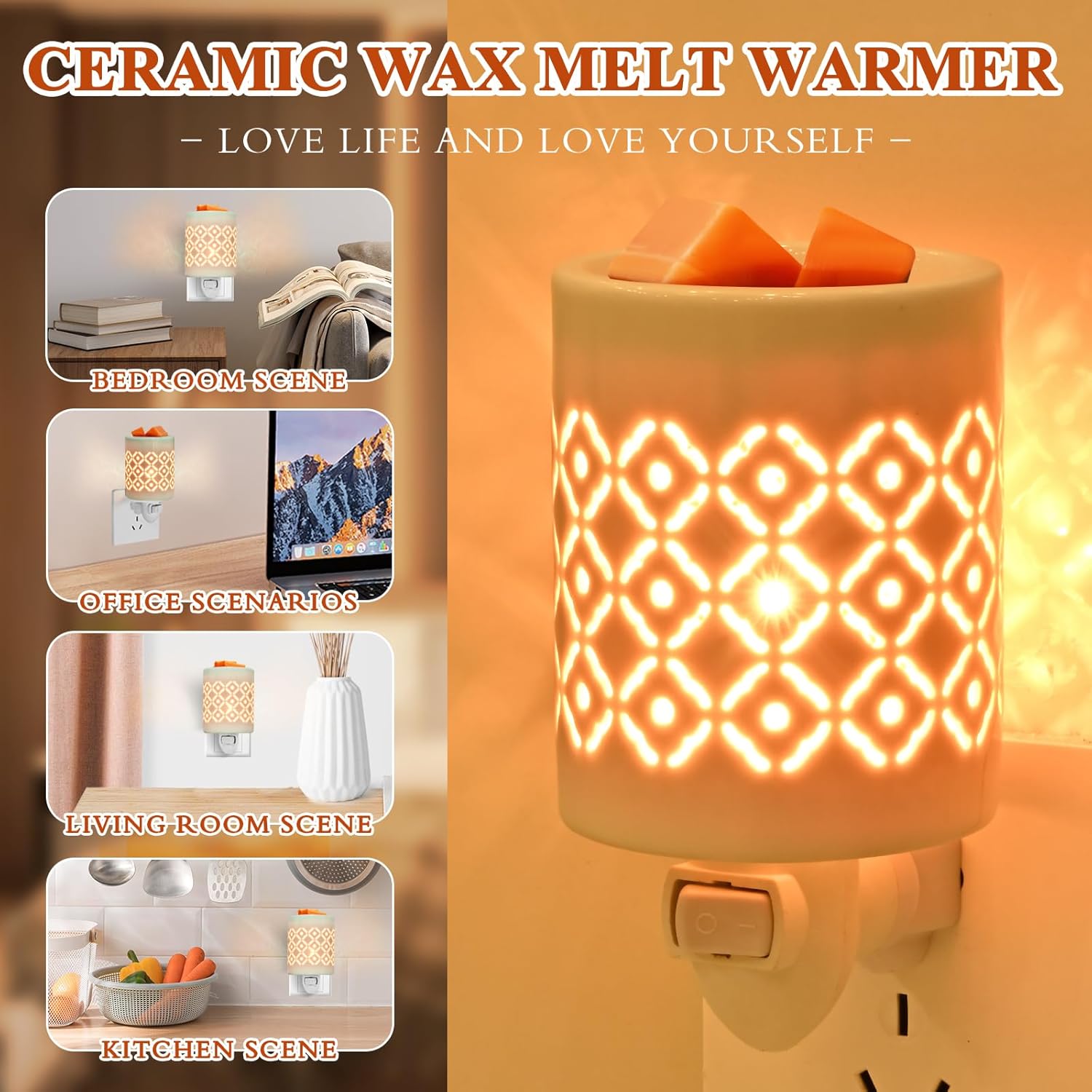 Stylish Plug in Wax Warmer with White Porcelain