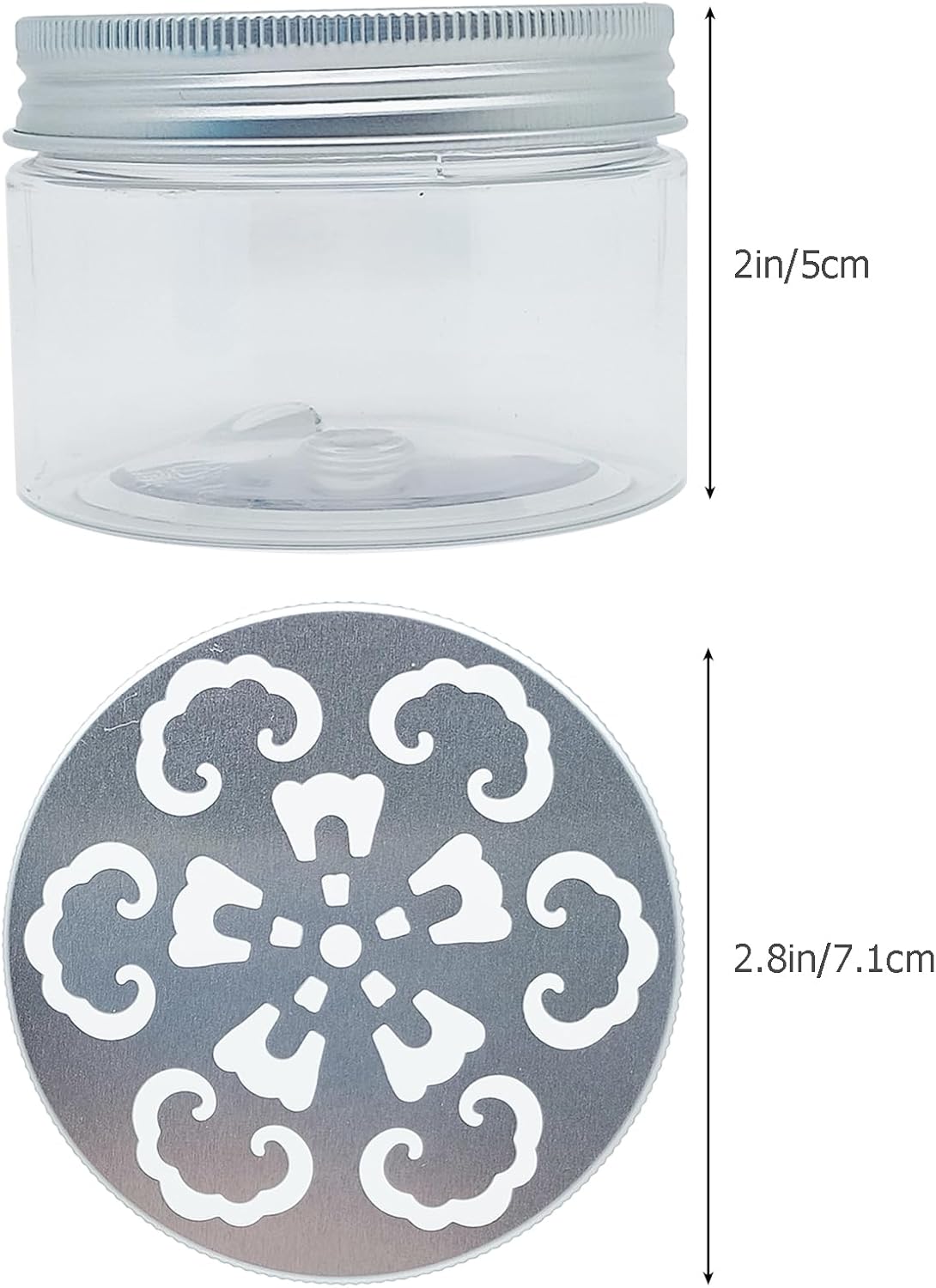 8PCS 4oz Clear Plastic Scent Beads Jars with Hollow Lids