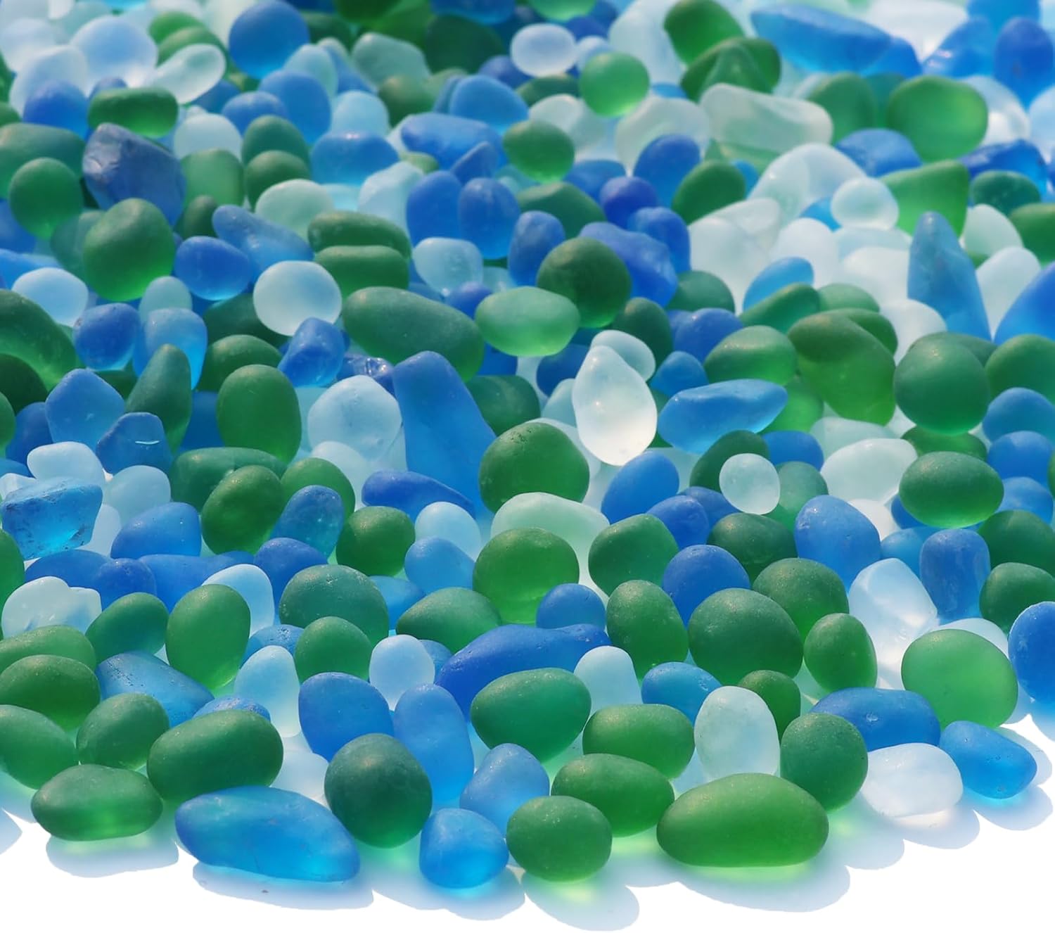 Sea Glass Stones 29LB Green Mixed Frosted Pebbles