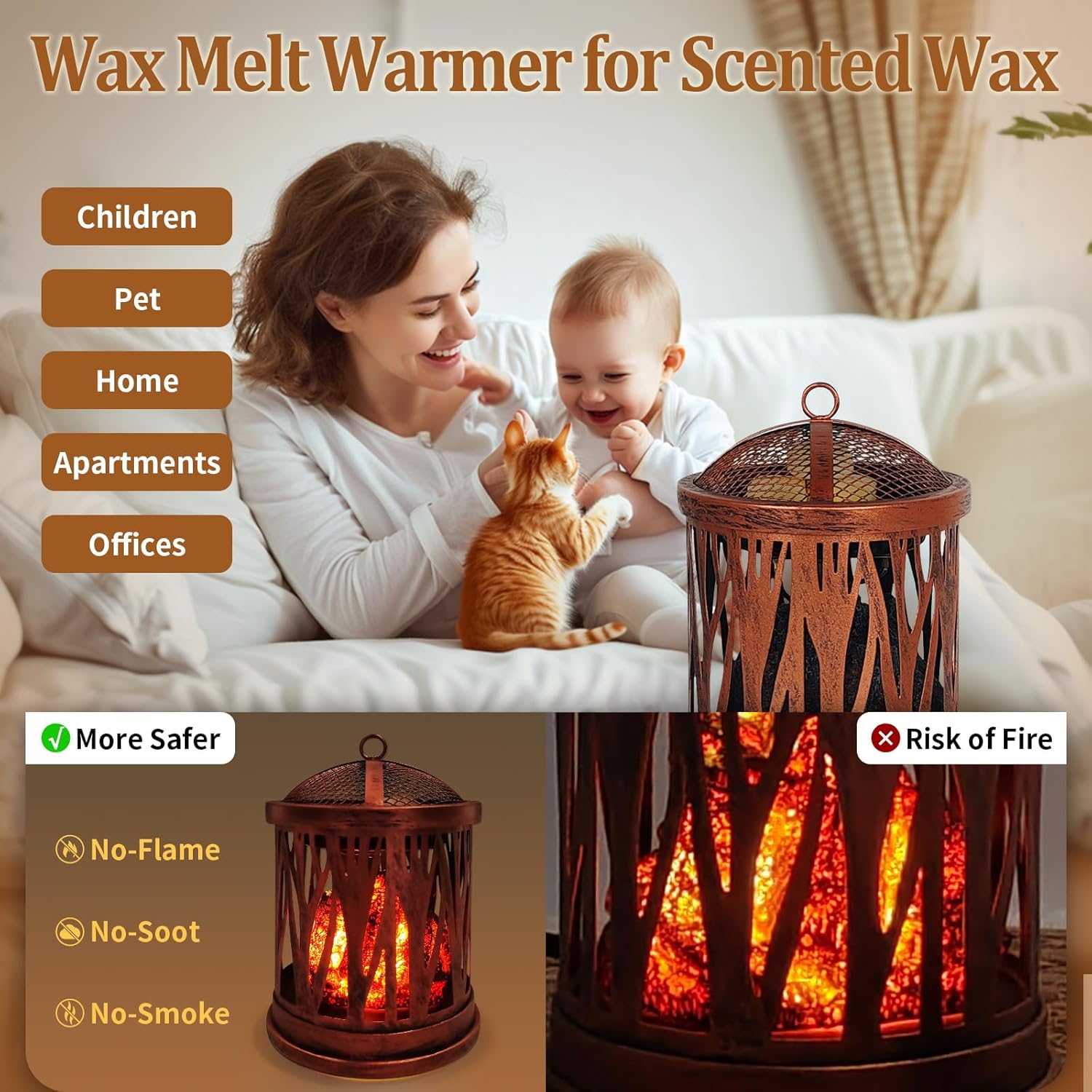 LIFFY Electric Wax Melter - Aromatherapy Candle Warmer with Timer and Oil Burner
