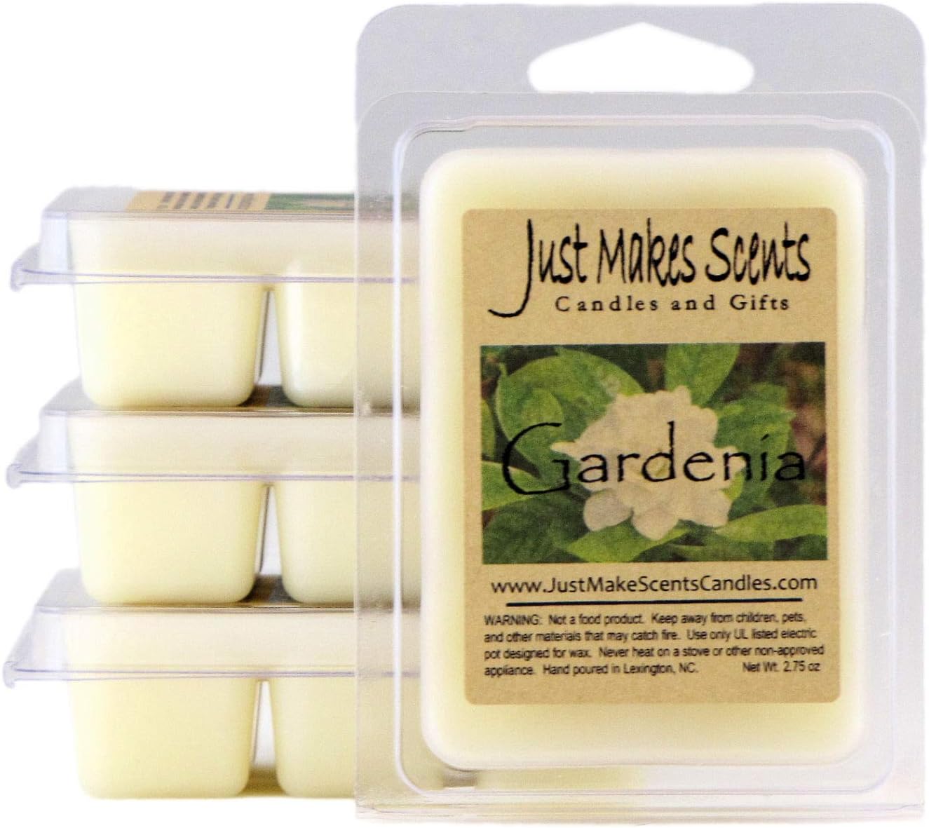4 Pack Gardenia Scented Wax Melts by Just Makes Scents