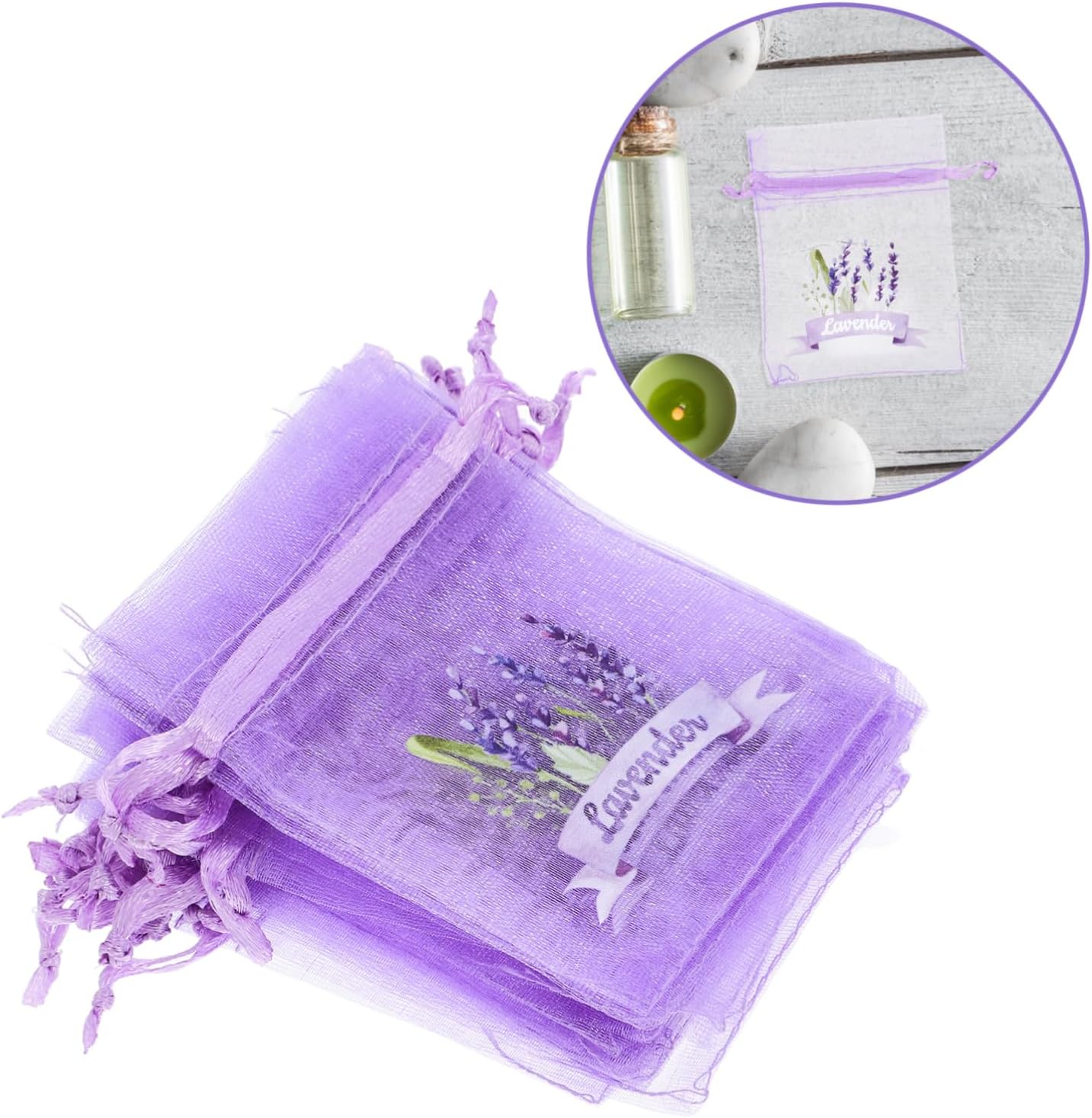 ABOOFAN 20pc Lavender Sachet Bags Empty Mesh Storage Pouches