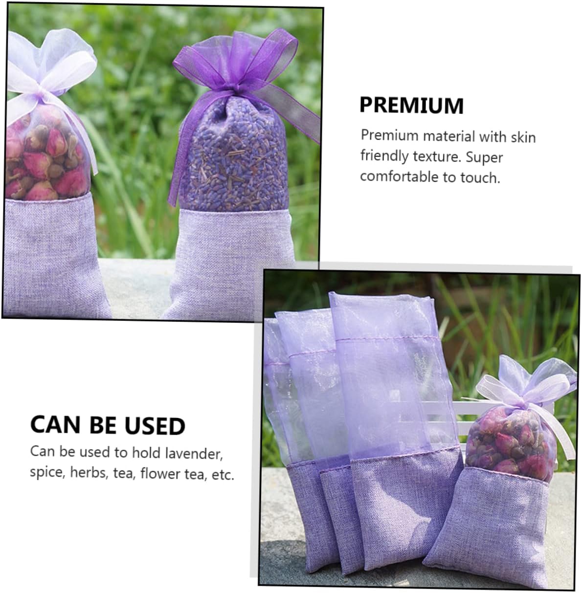 SAFIGLE 24pcs Lavender Gauze Sachet Bags for Wardrobe Air Fresh Portable