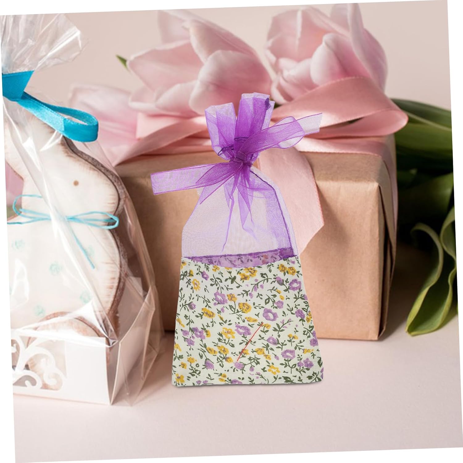 CHILDWEET 10pcs Organza Lavender Sachet Bags with Drawstring Closure