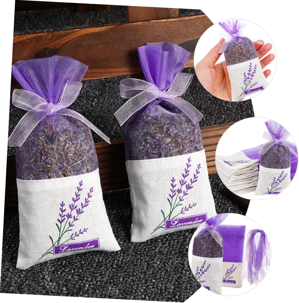 50pcs Lavender Sachet Bags for Home Car and Jewelry Organizing