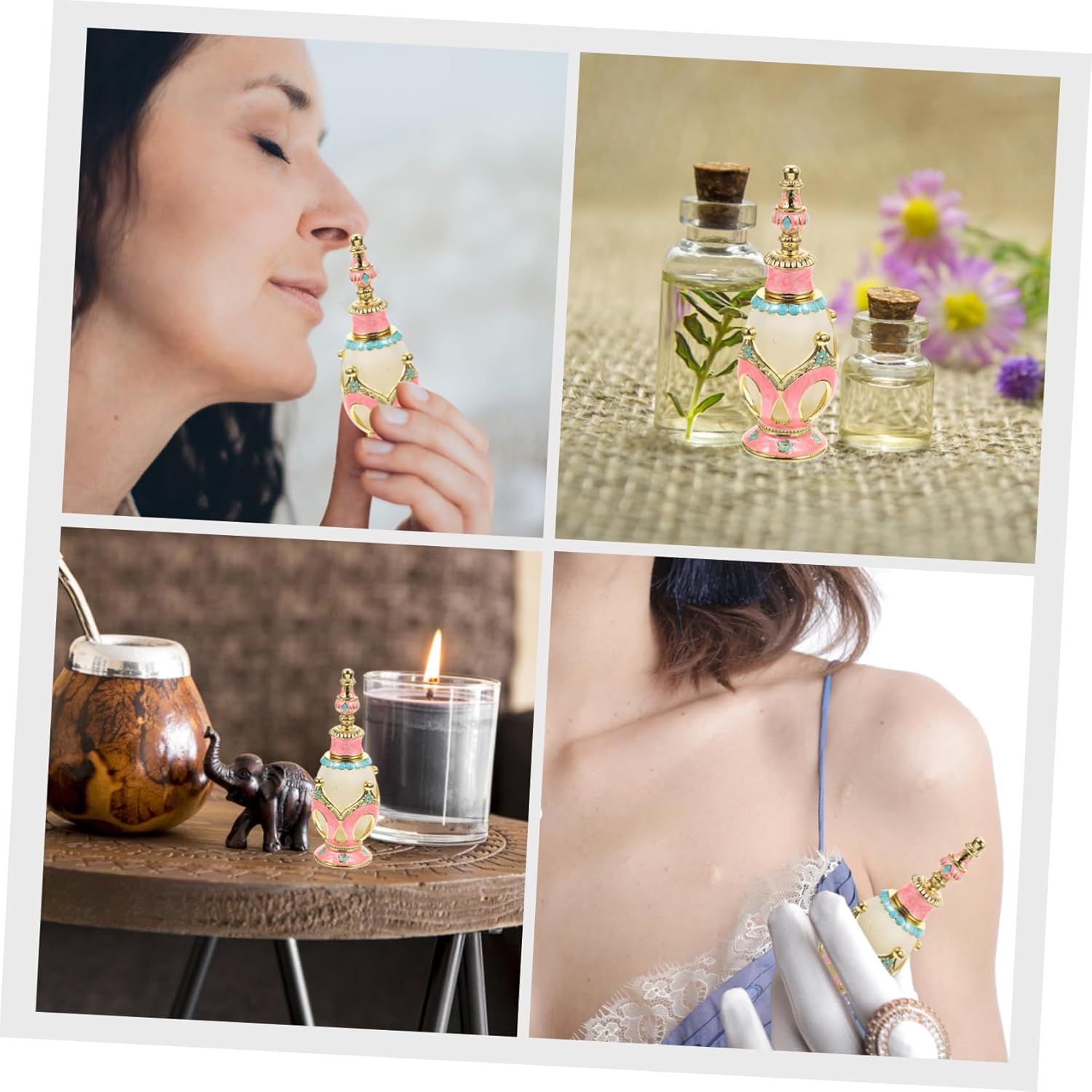 Elegant Arabian Perfume Bottle for Essential Oils Travel Portable Crown Design