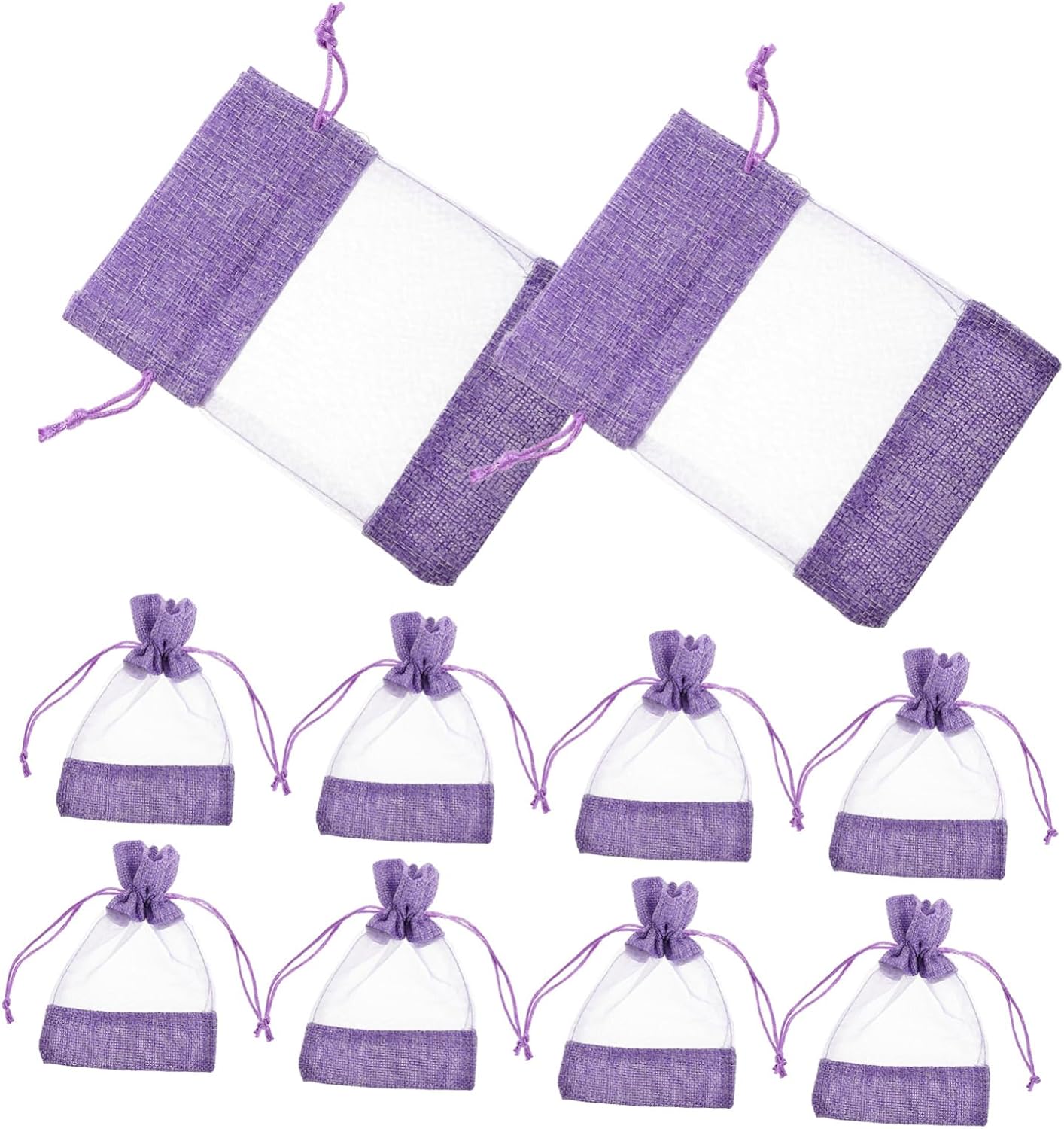 10pcs DIY Scented Lavender Sachet Bags with Drawstring Closure for Home Use