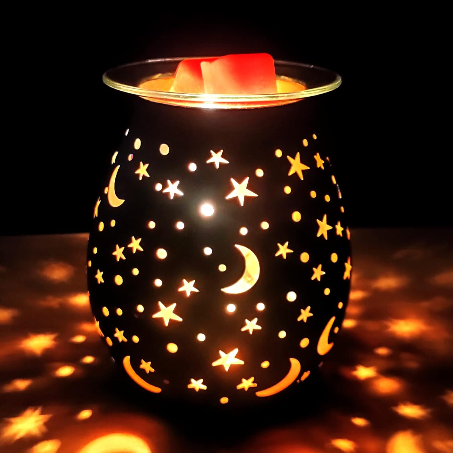 WNP Electric Glass Wax Warmer with Star and Moon Design