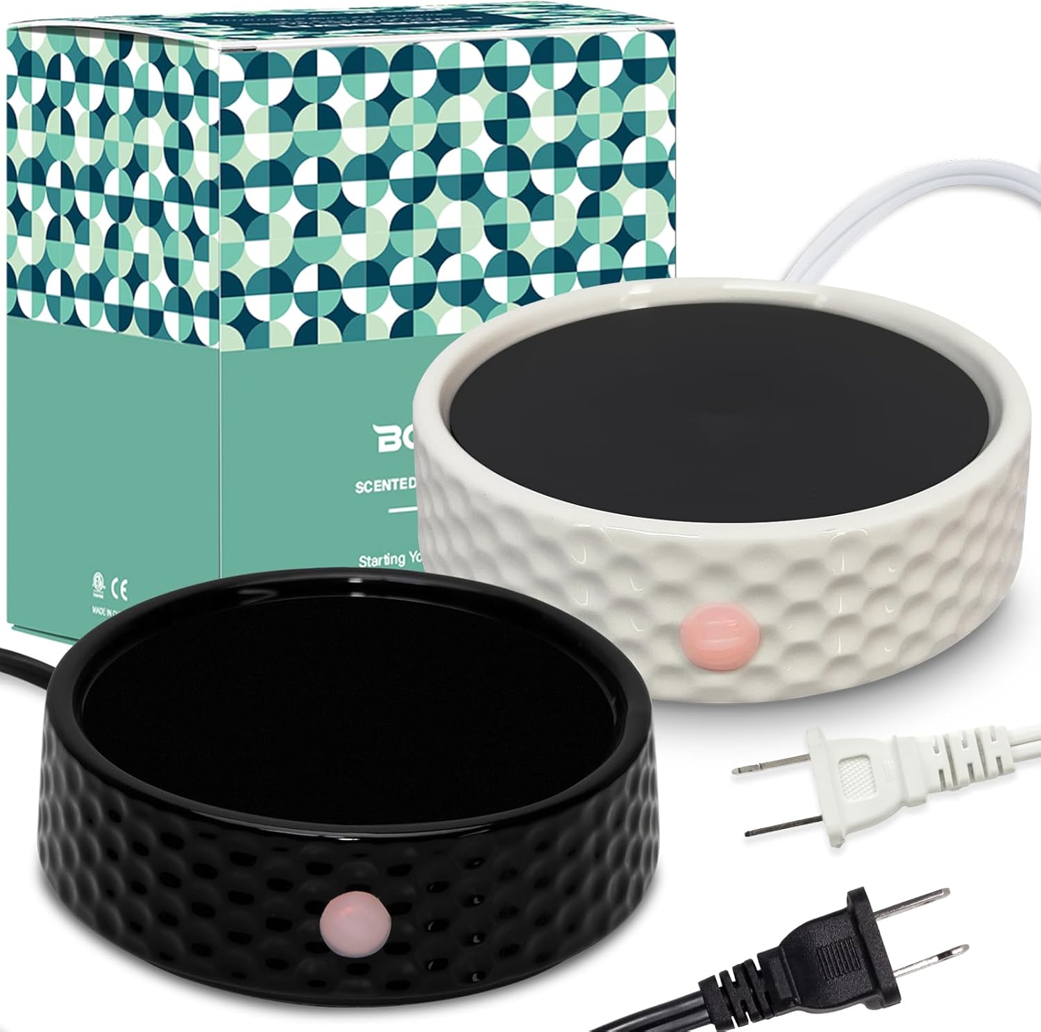 Electric Candle Warmer Plate - Ceramic for Jar Candles and Coffee Mugs
