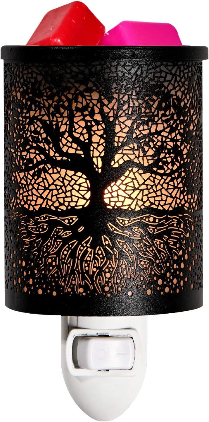 ASAWASA Metal Wall-Plug Wax Warmer with Night Light Function