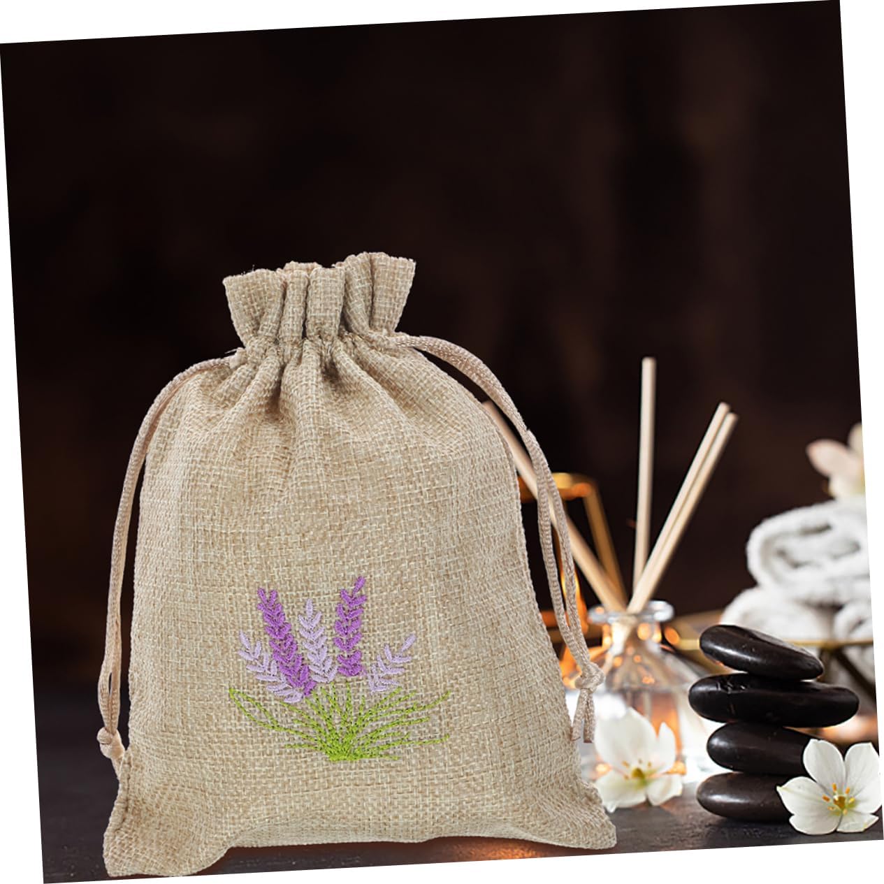 VOSAREA 5pcs Refillable Lavender Sachet Bags for Home Fragrance