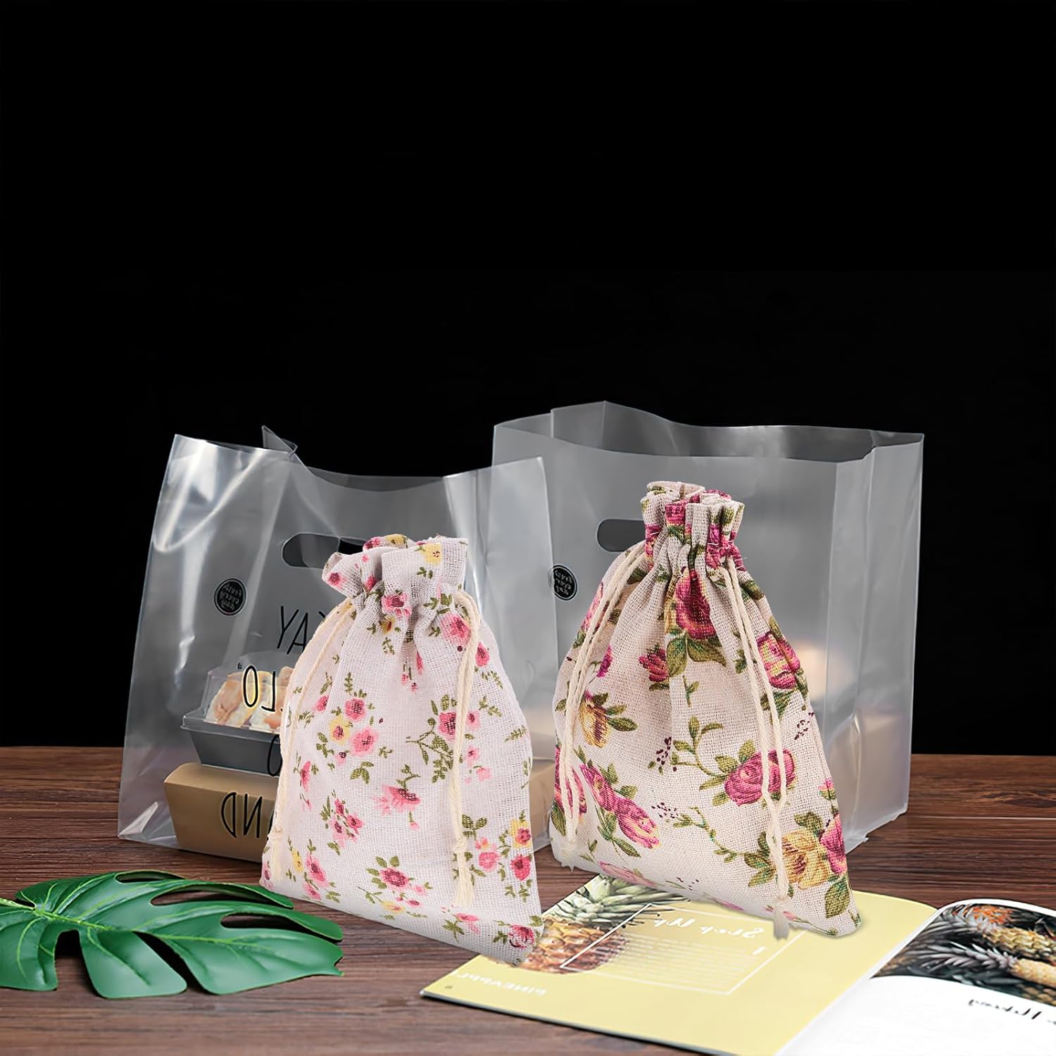 LOGOFUN 4pcs Drawstring Sachet Bag for Home Decor