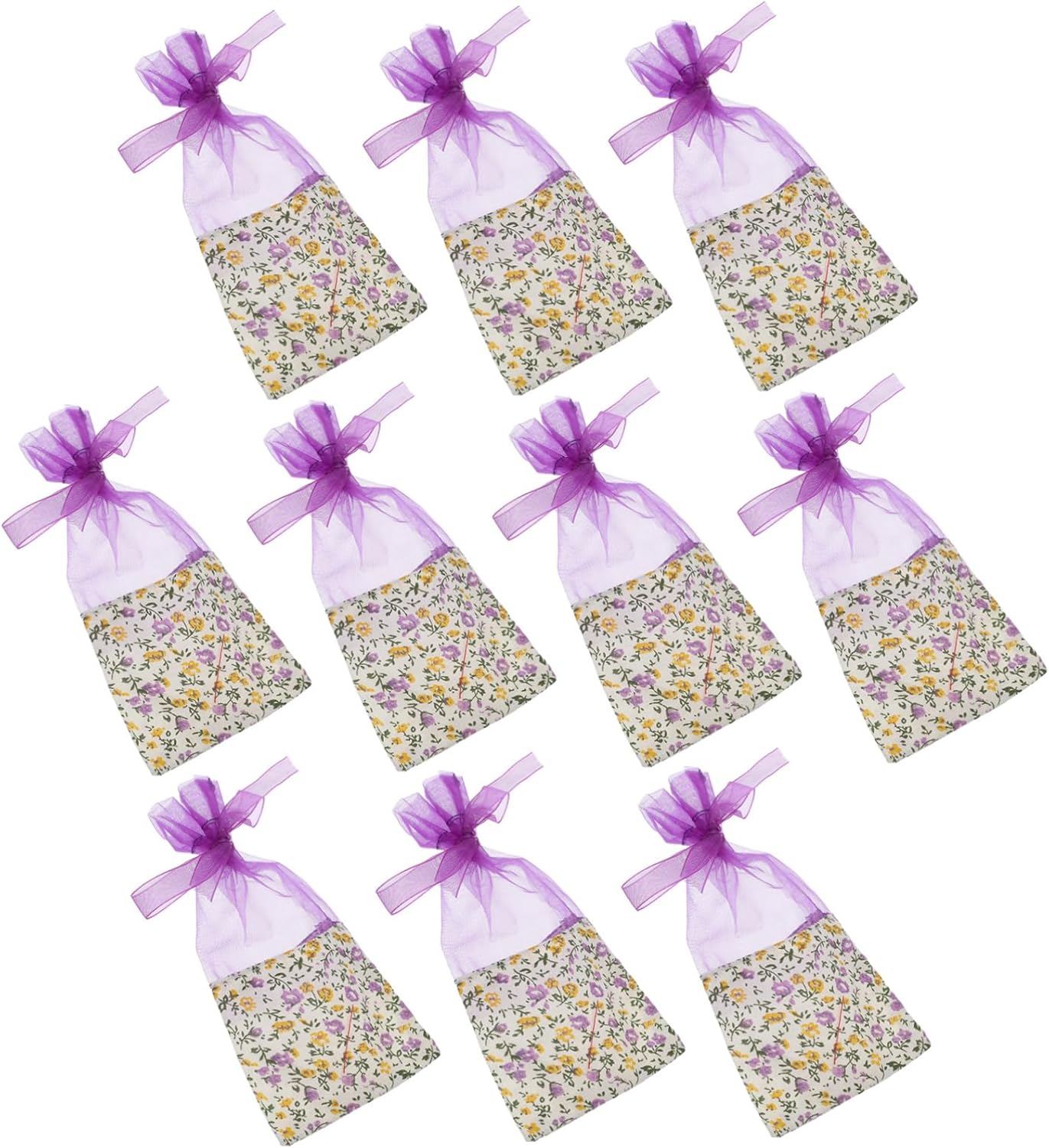 OUNONA 10pcs Lavender Sachet Bags with Drawstring Closure