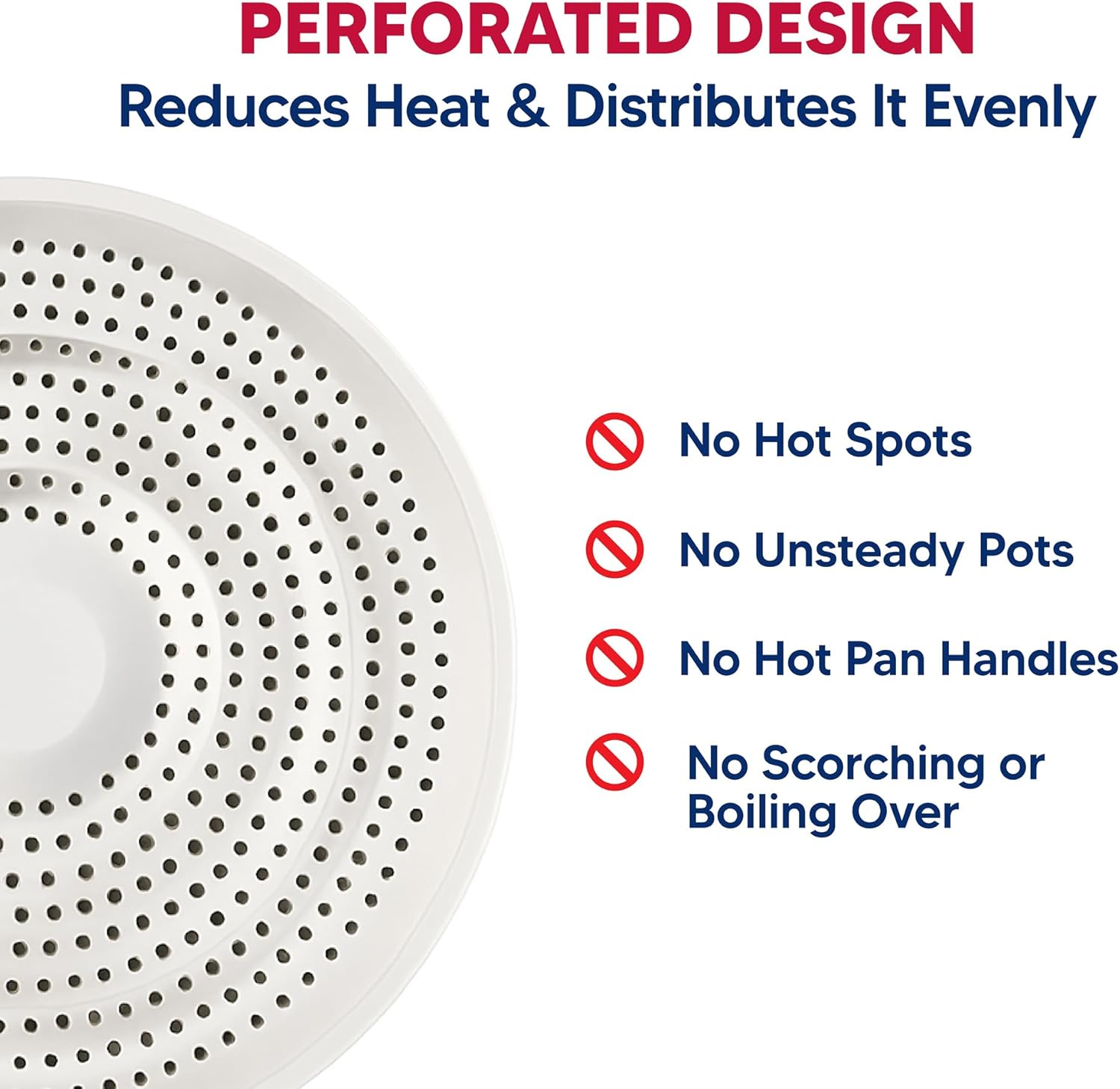 HIC Kitchen Heat Diffuser Reducer with Handle Stainless Steel Set of 2