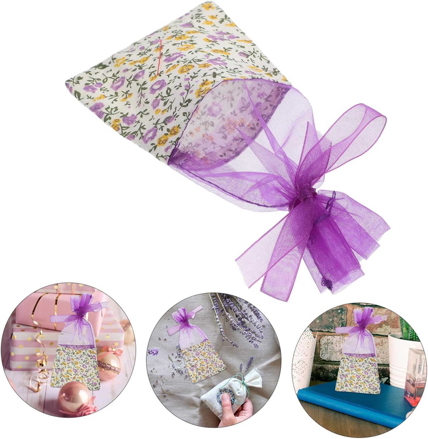 Happyyami 10pcs Lavender Sachet Bags with Drawstring Closure