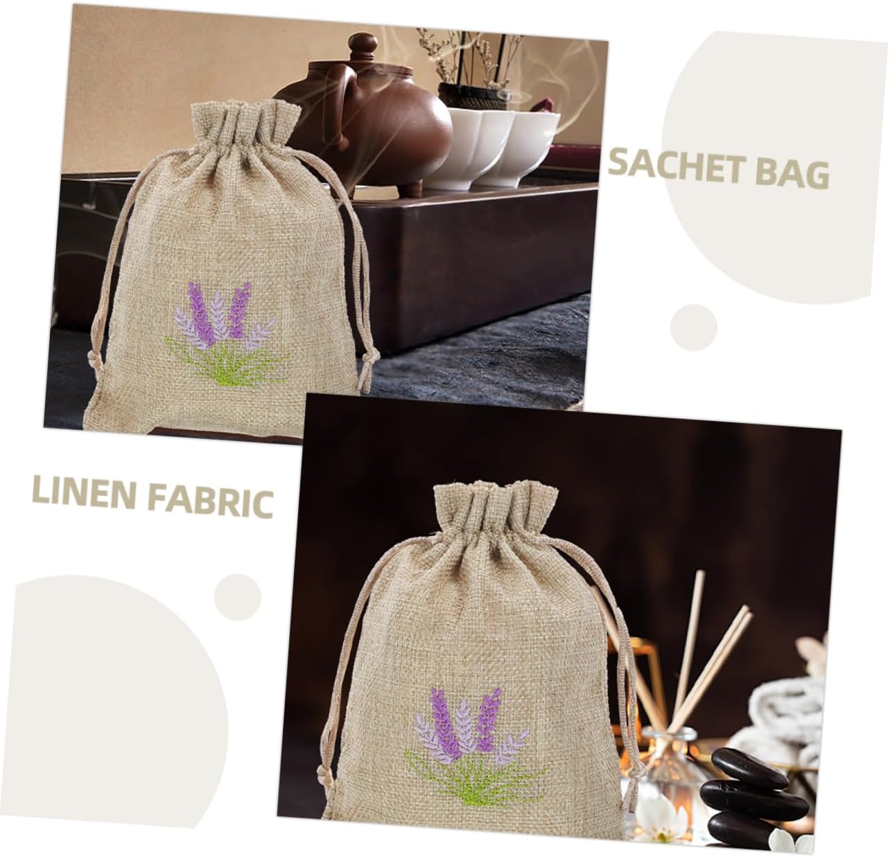 VOSAREA 5pcs Refillable Lavender Sachet Bags for Home Fragrance