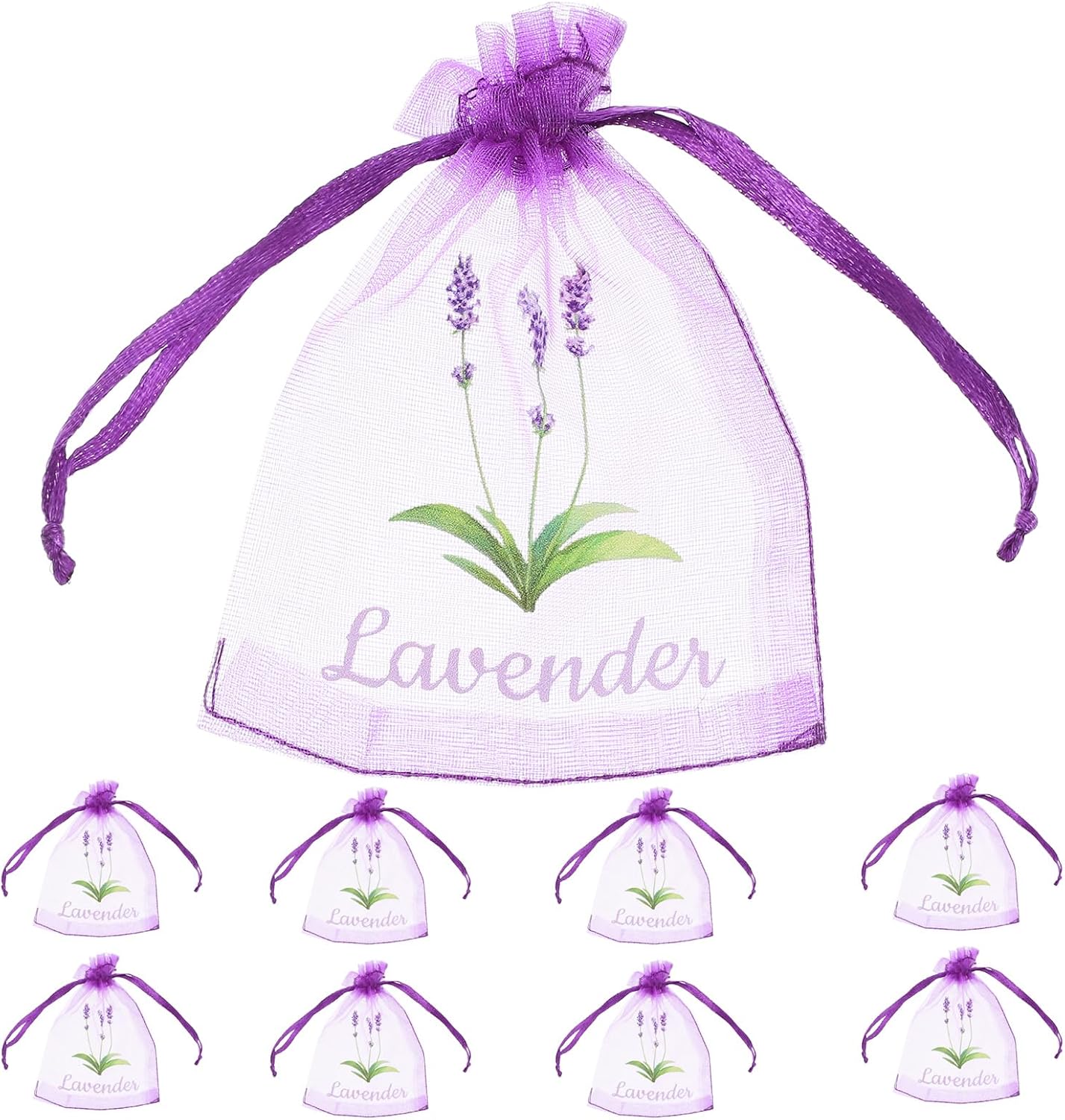 LOGOFUN 20PCS Lavender Drawstring Pouches for Home Fragrance