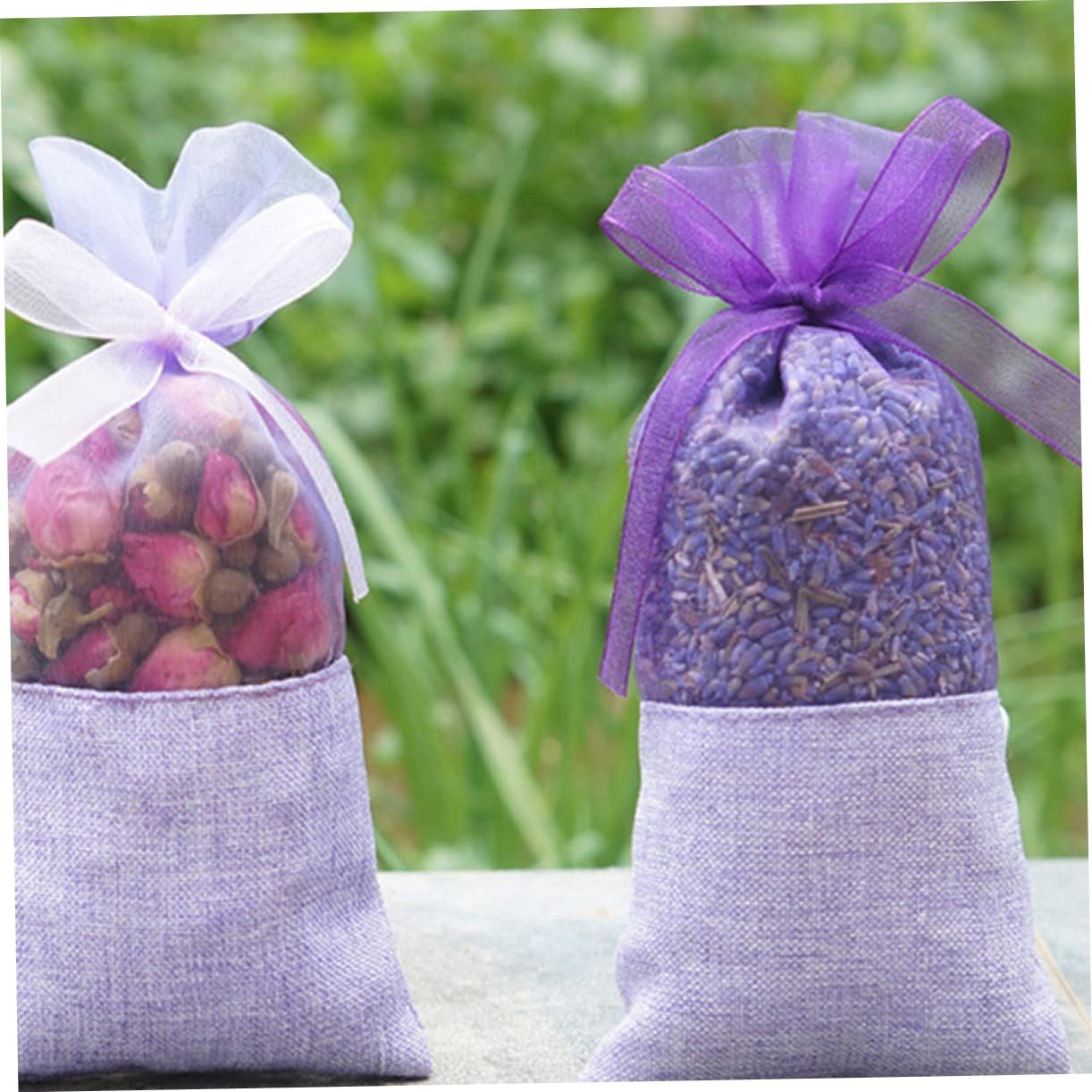 24pcs Lavender Flower Design Gauze Sachets Empty Bags for Home Use
