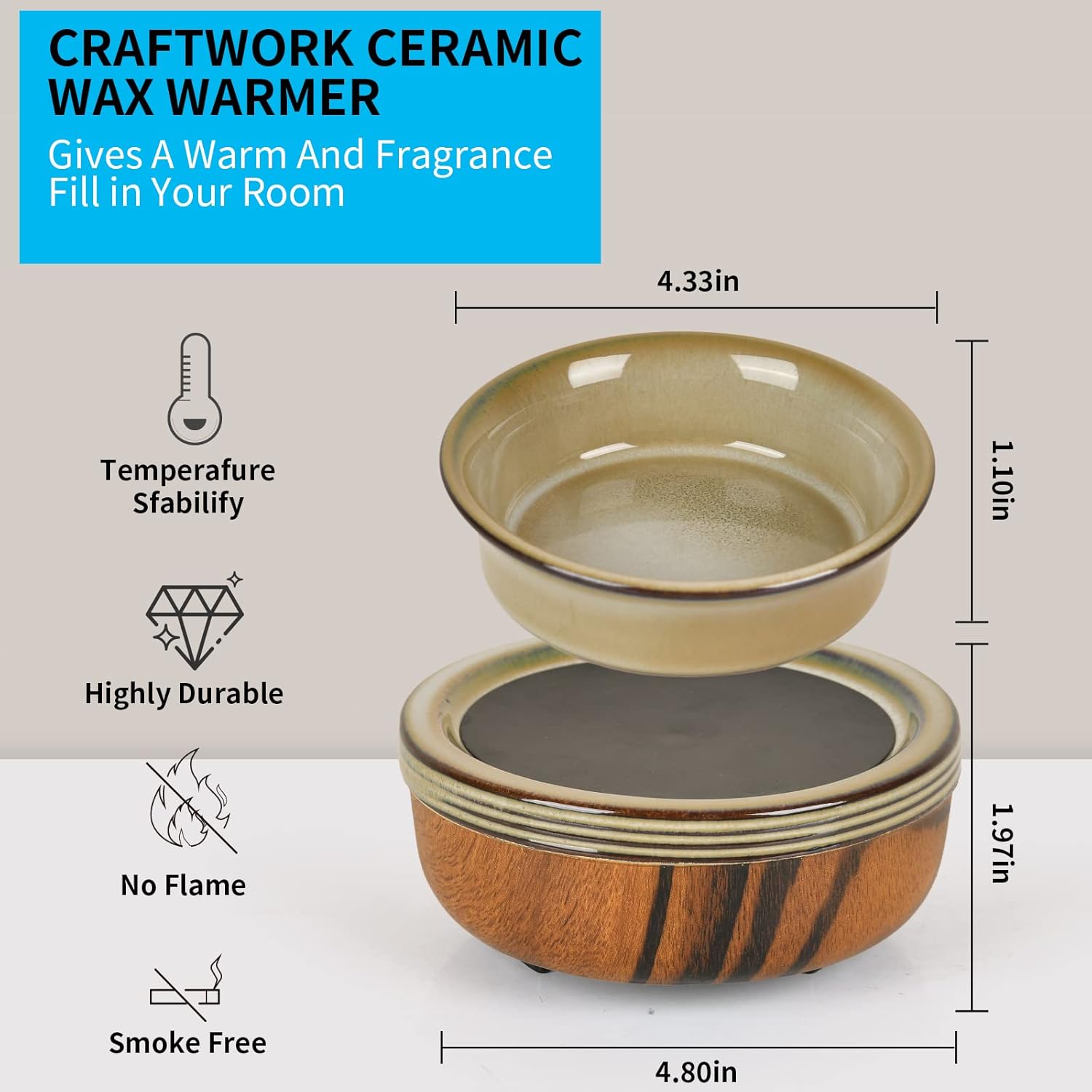 Mocosa Ceramic Wax Melt Warmer 3-in-1 Candle Warmer