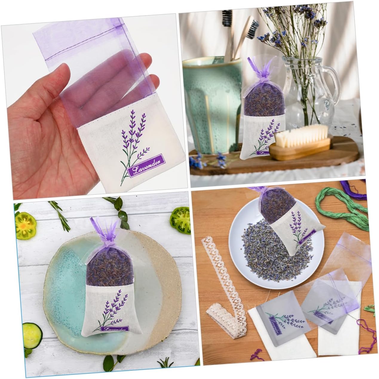 Hemoton 50pcs Lavender Sachet Bags for Home Fragrance and Closet Storage