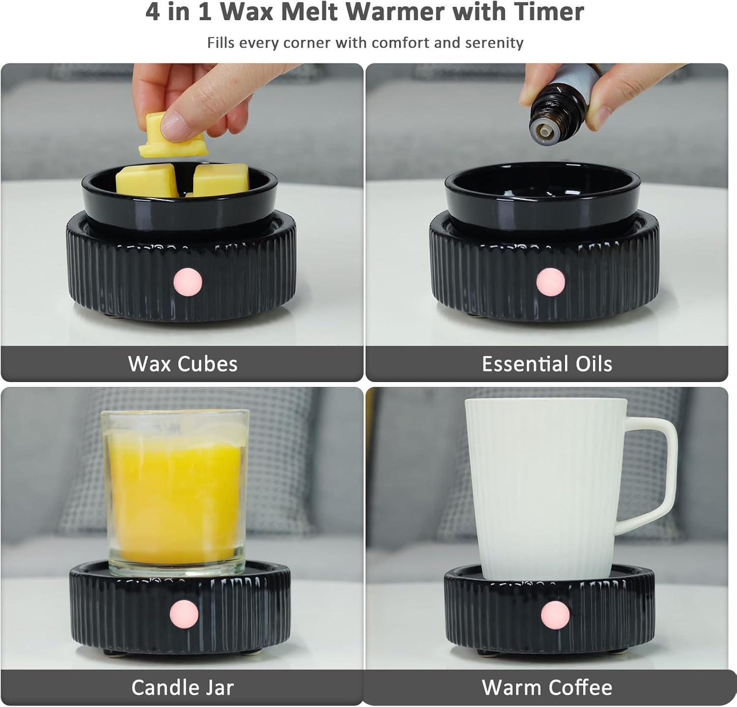Maromamix Wax Melt Warmer with 4 Timer PTC Heating