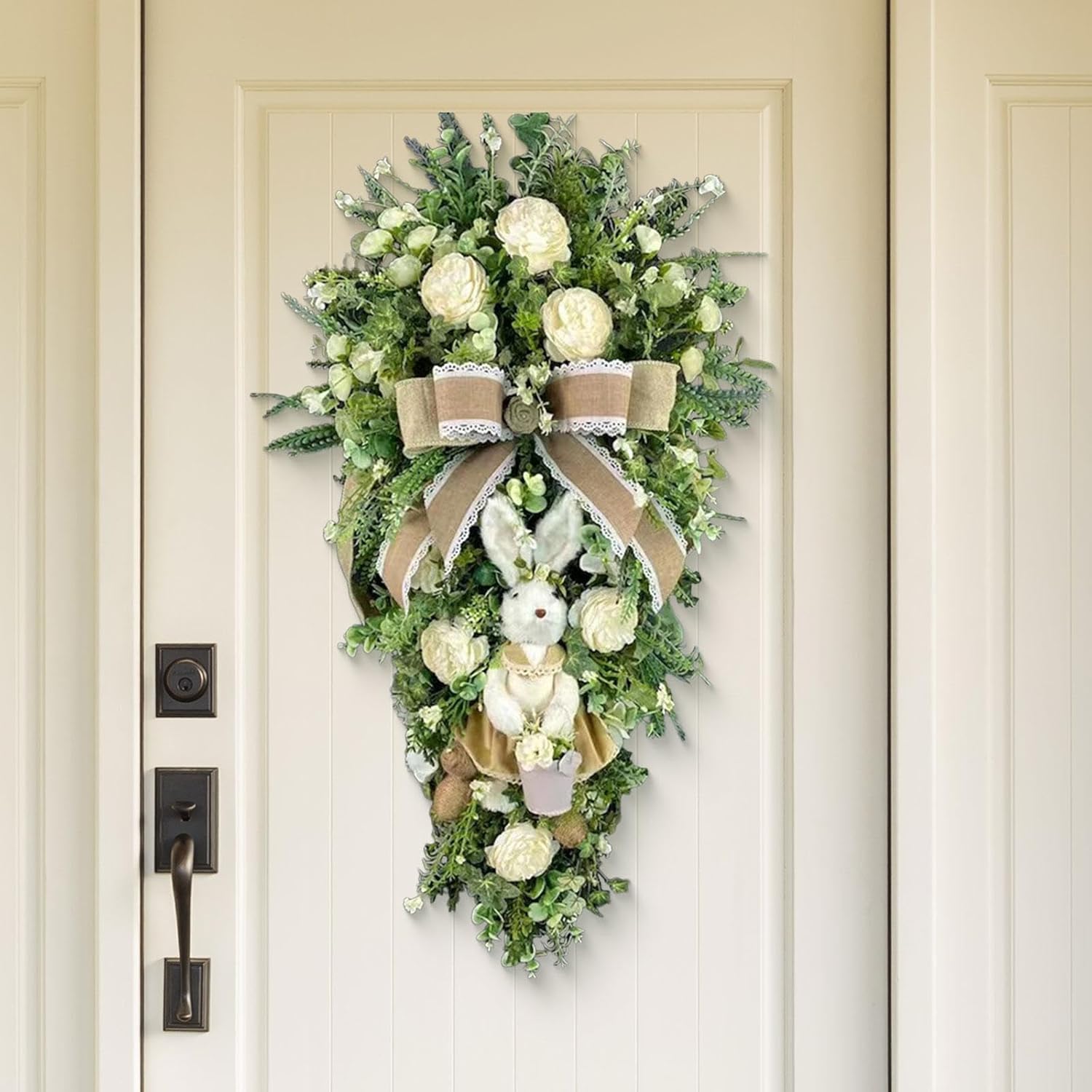 Tachiuwa Easter Teardrop Wreath Hanging Decoration