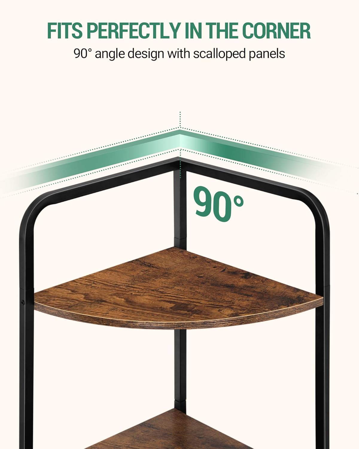 Corner Shelf Stand with 6 Tiers and Metal Frame