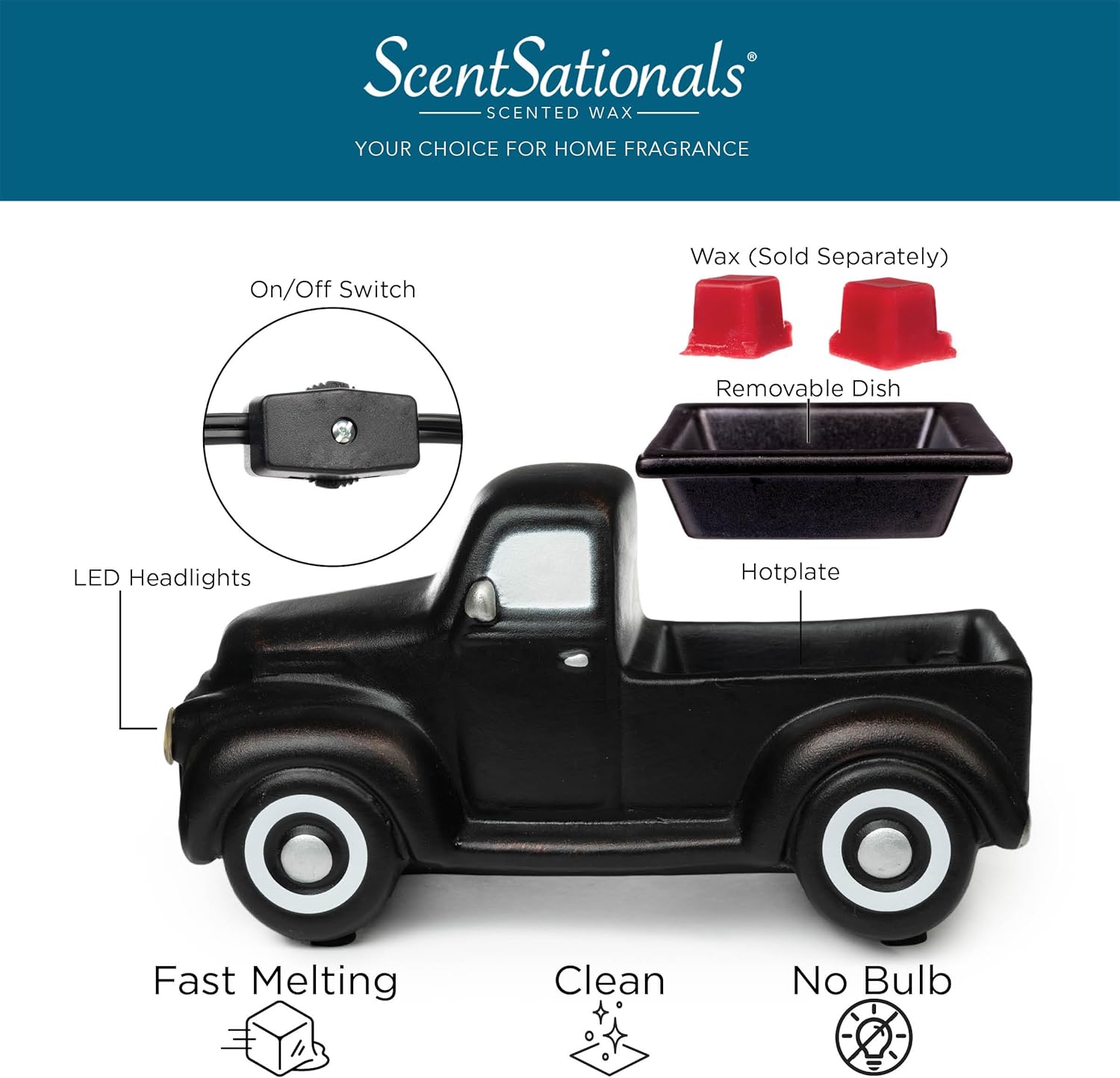 Scentsationals Wax Melt Warmer - Black Truck Design