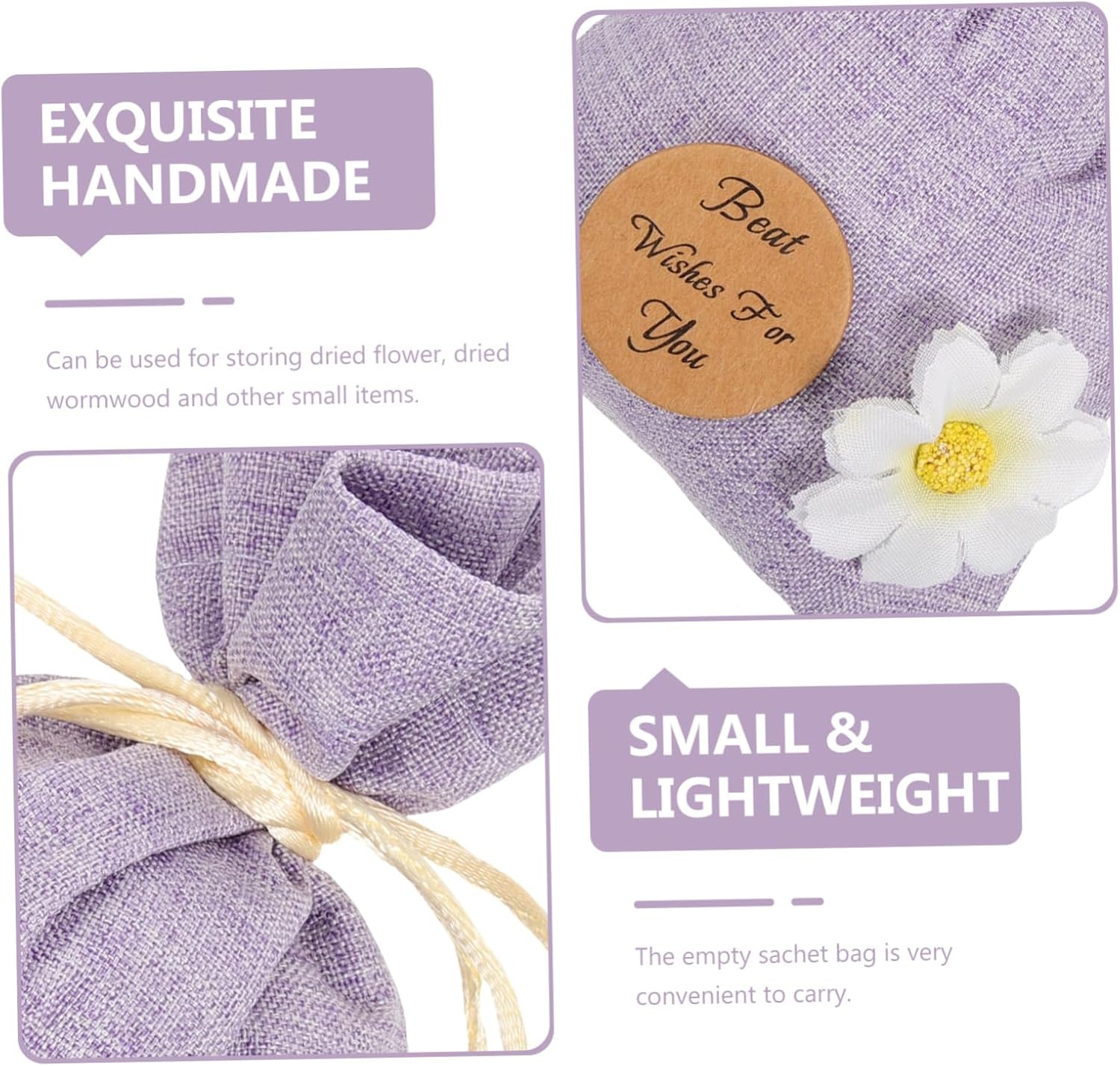 PRETYZOOM 10pcs Lavender Scented Sachet Bags for Jewelry and Dried Flowers